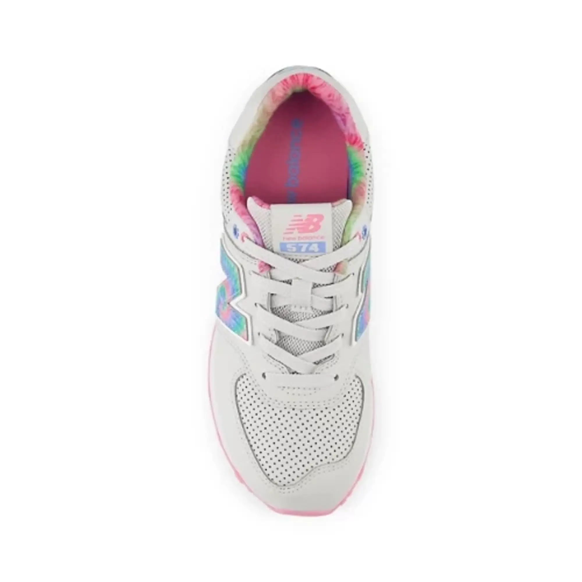 New Balance Kids' 574 in Grey/Pink Synthetic