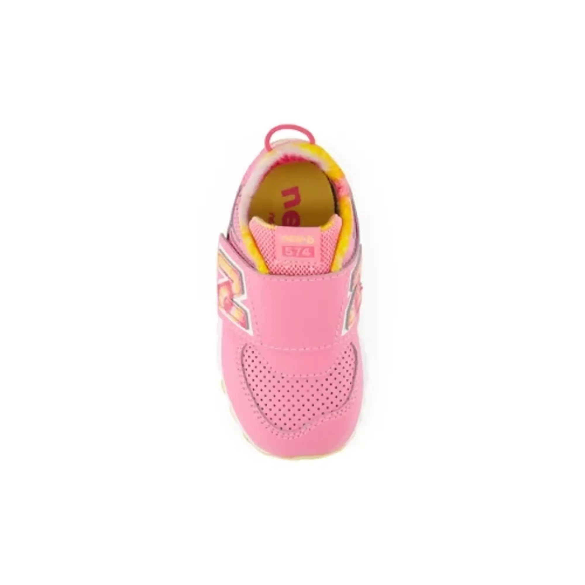 New Balance Kids' 574 NEW-B HOOK & LOOP in Pink/Orange Synthetic