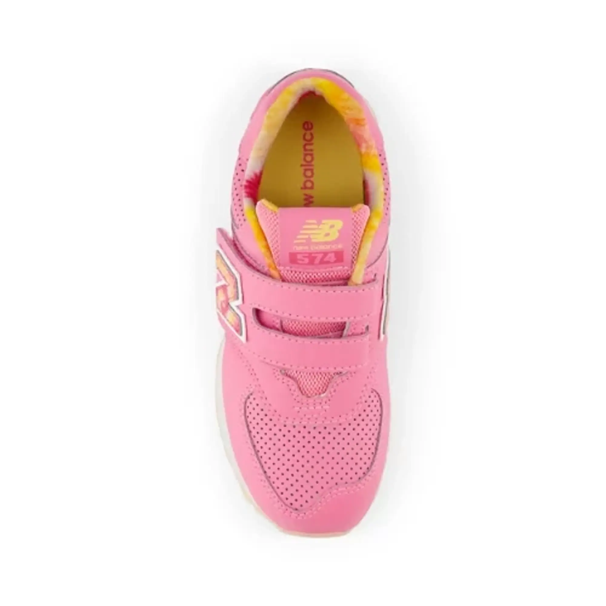 New Balance Kids' 574 HOOK & LOOP in Pink/Orange Synthetic