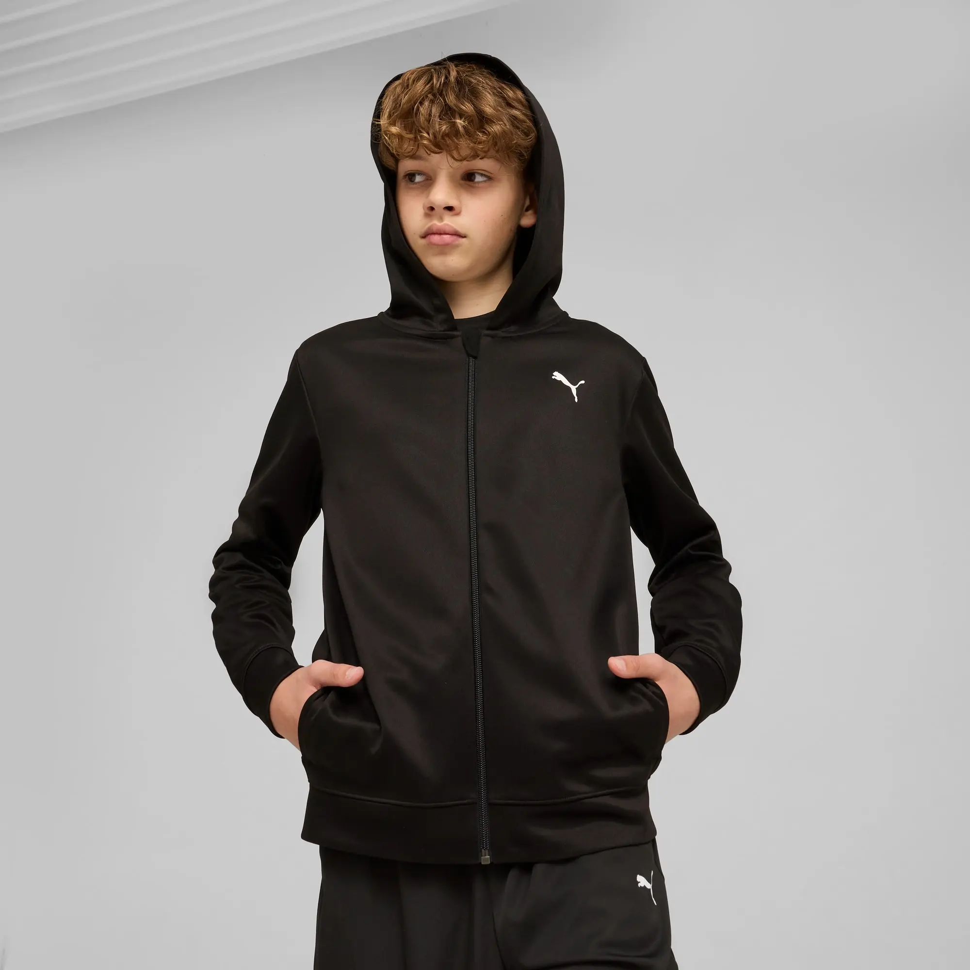 PUMA Train All Day Essentials Full-Zip Jacket Youth, Black