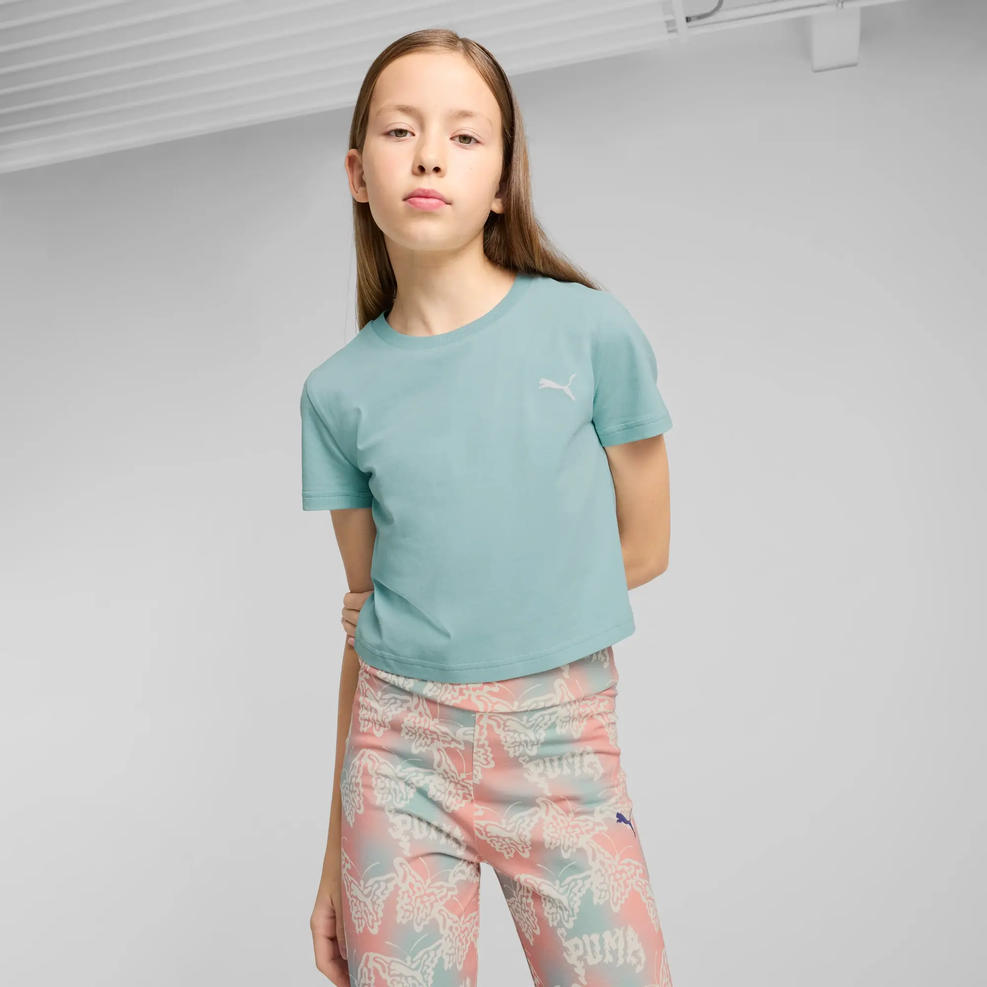 PUMA Wardrobe Essentials Baby T-Shirt Youth, Modern Mint