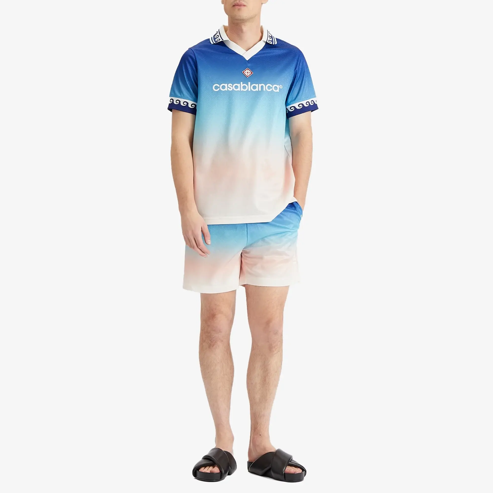 Casablanca Men's Football Shorts Blue Gradient