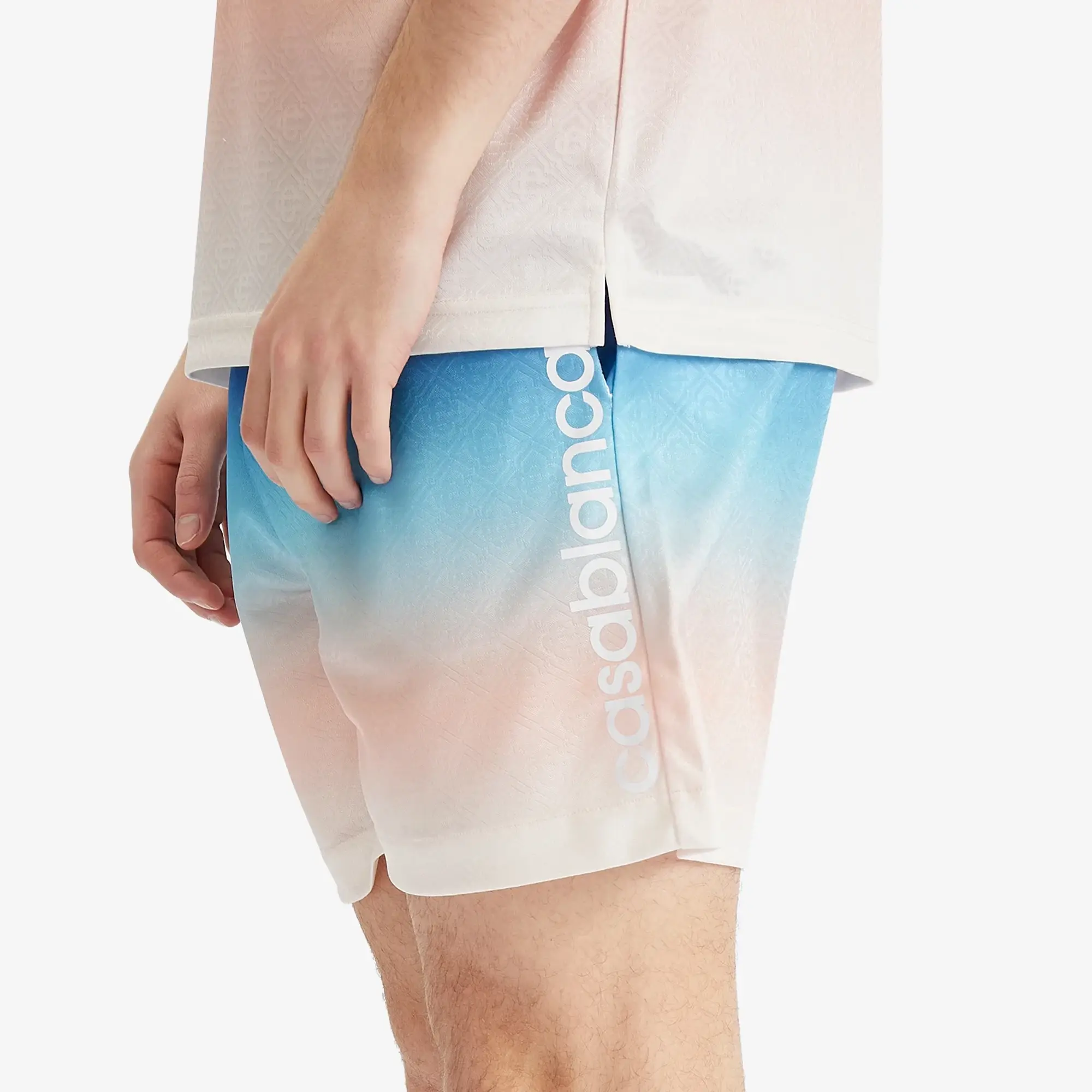 Casablanca Men's Football Shorts Blue Gradient