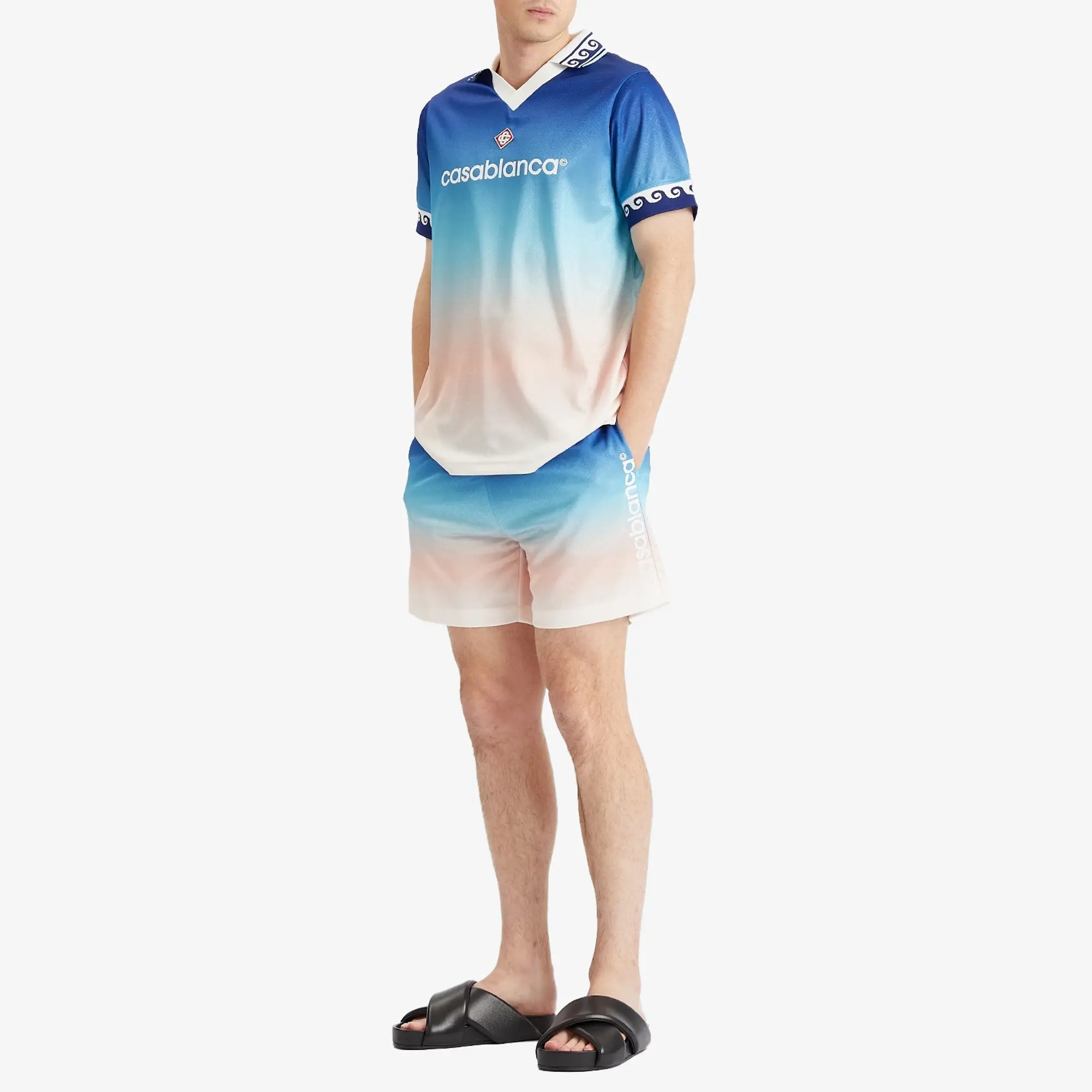 Casablanca Men's Football Shirt Blue Gradient