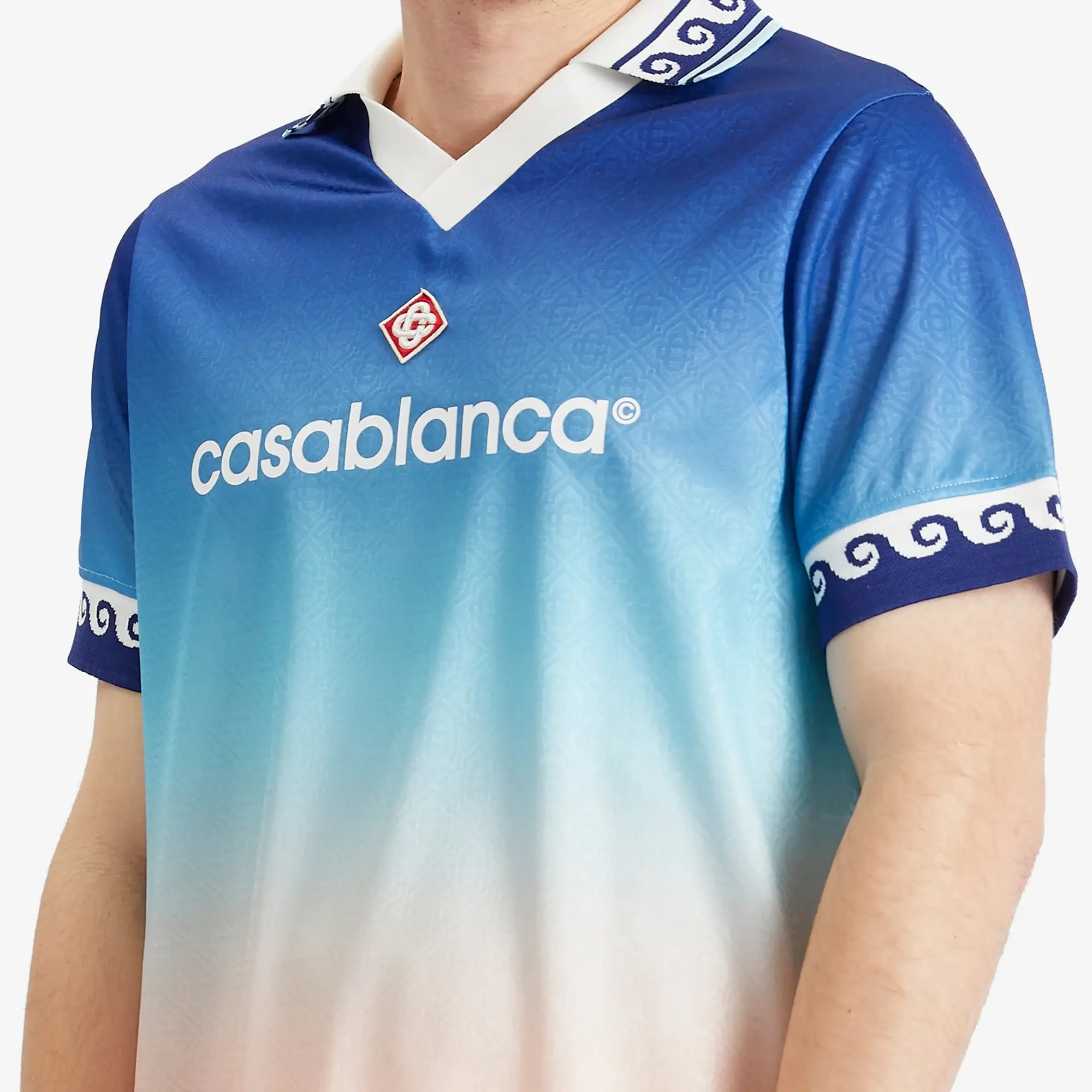Casablanca Men's Football Shirt Blue Gradient