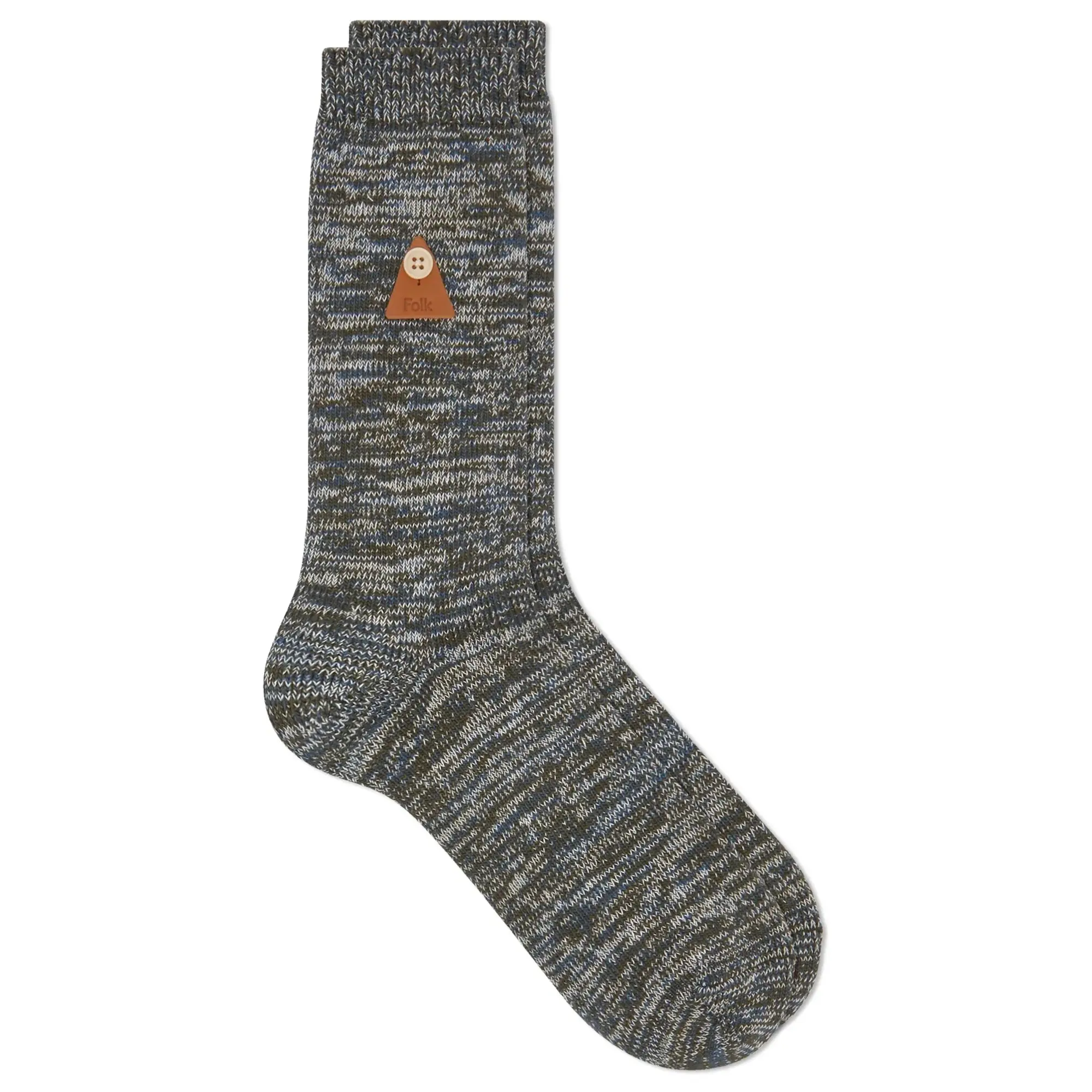 Folk Men's Melange Socks Dark Sage Mix