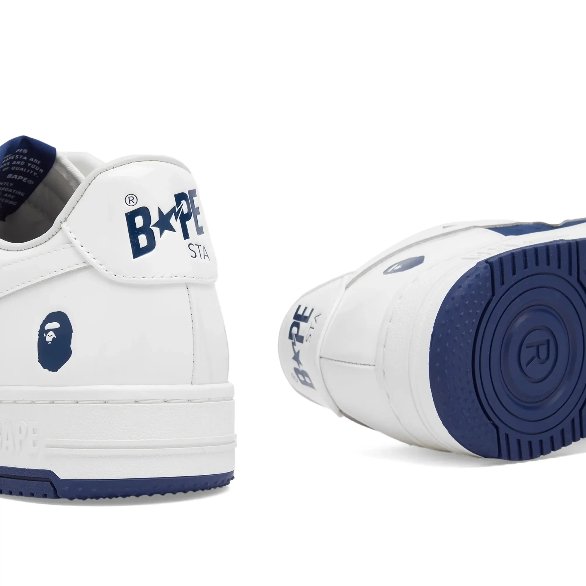 A Bathing Ape Men's Negative Bape Sta Sneaker White/Navy