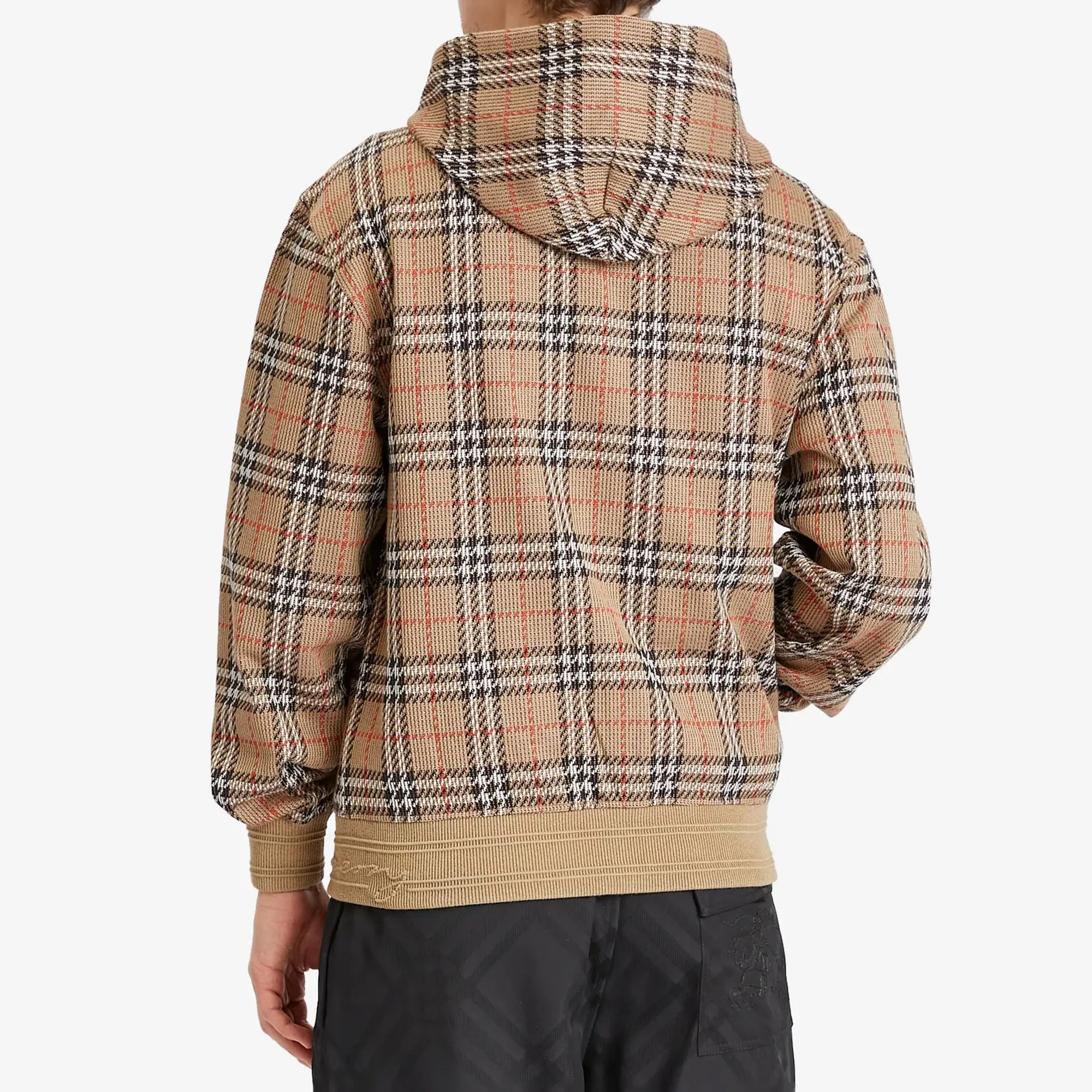 Burberry Men's Check Zip Hoodie Nut Ip Check