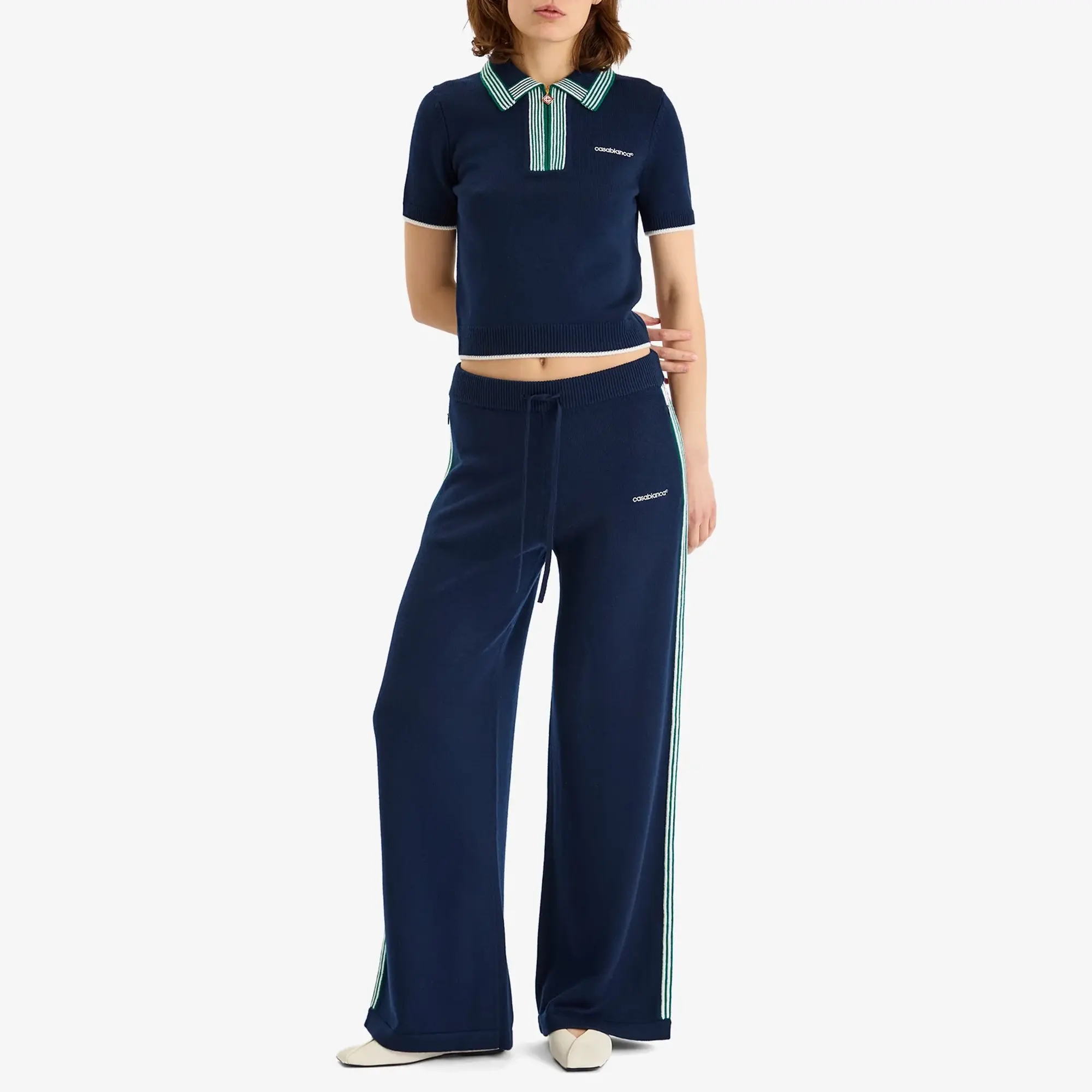 Casablanca Women's Tennis Trousers Navy/Green