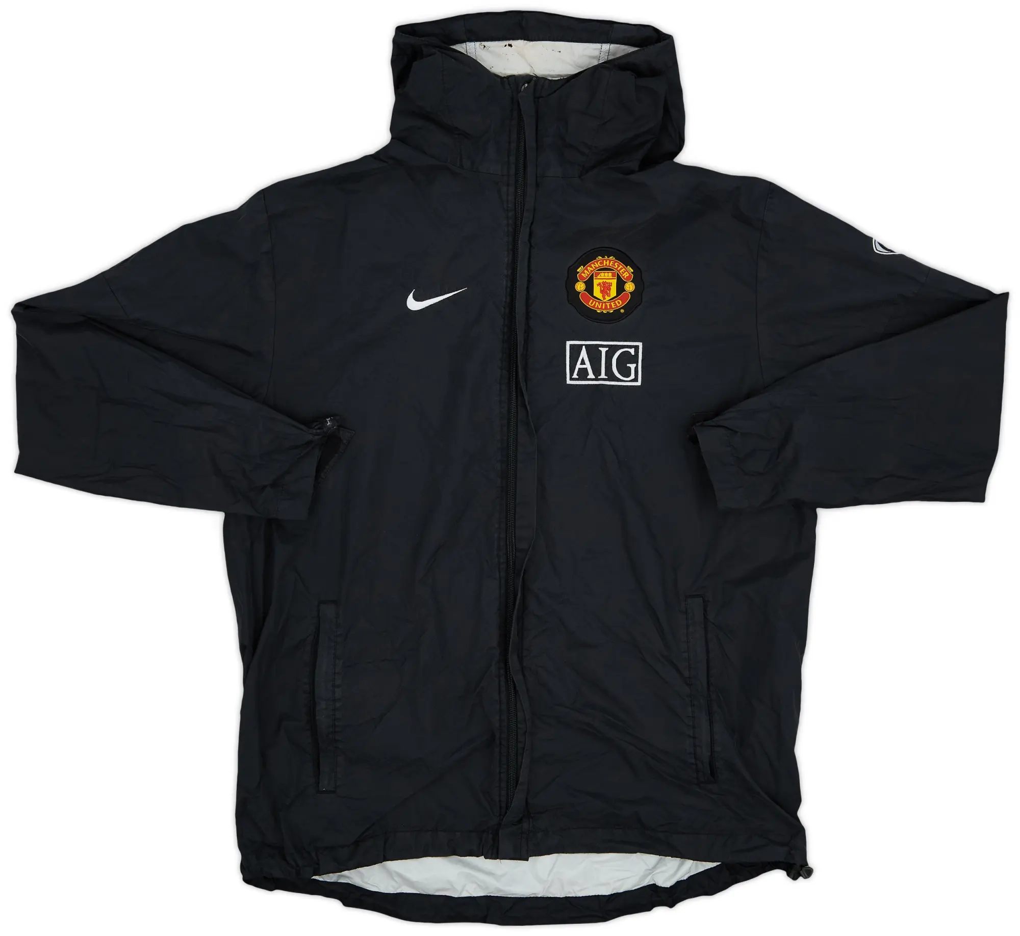 2009-10 Manchester United Nike Hooded Rain Jacket - 8/10 - (L)