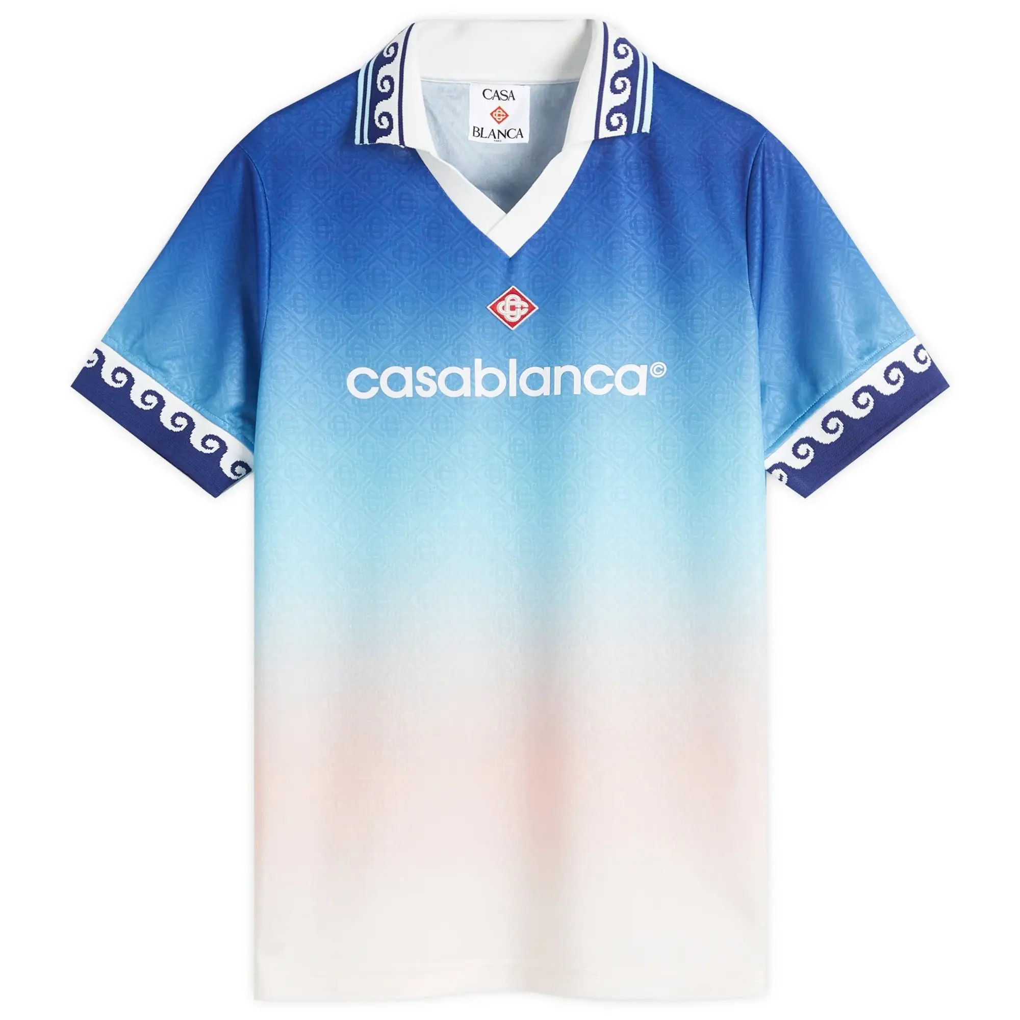 Casablanca Women's Short Sleeve Football Shirt Blue Gradient