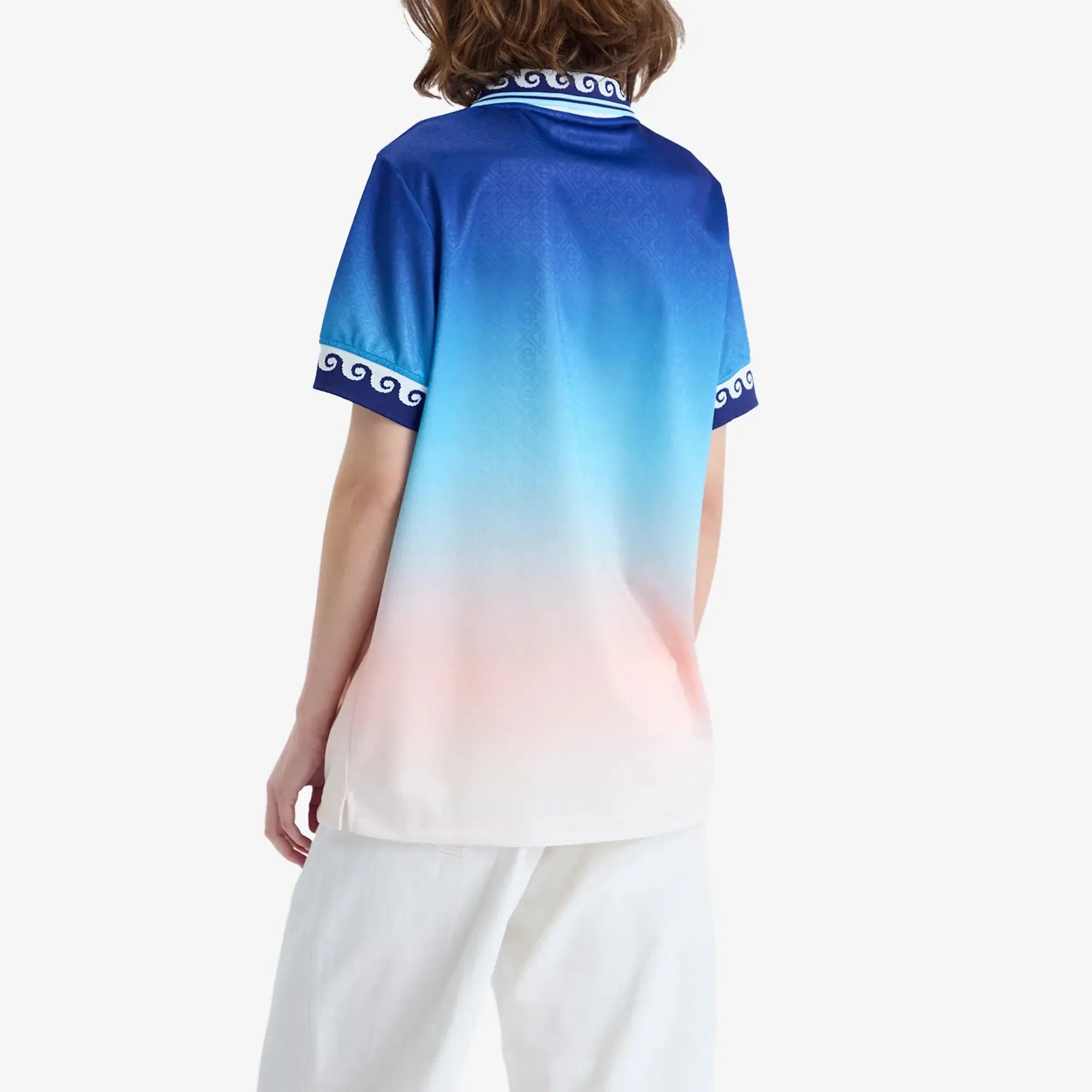 Casablanca Women's Short Sleeve Football Shirt Blue Gradient