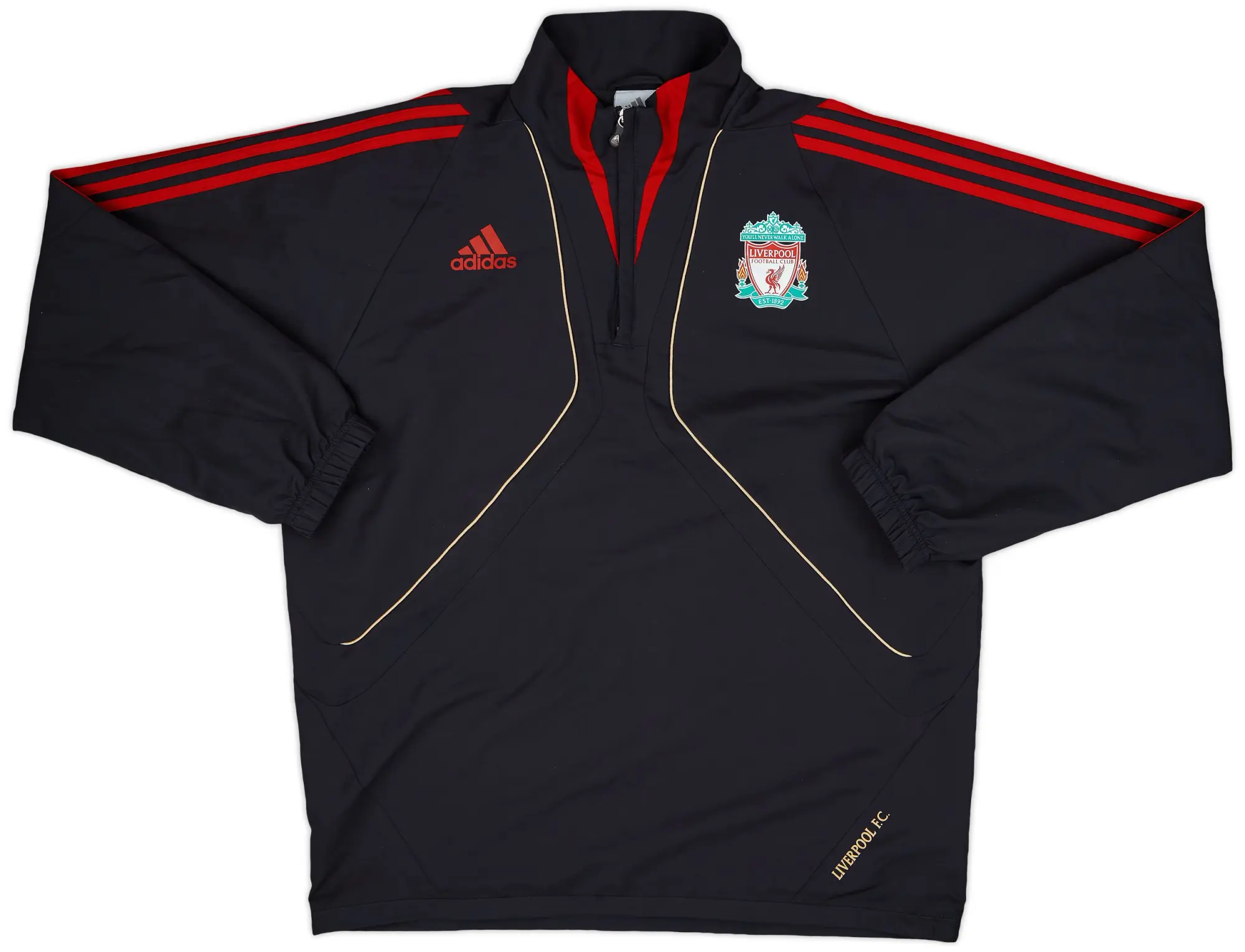 2009-10 Liverpool adidas 1/4 Zip Track Jacket - 10/10 - (L)