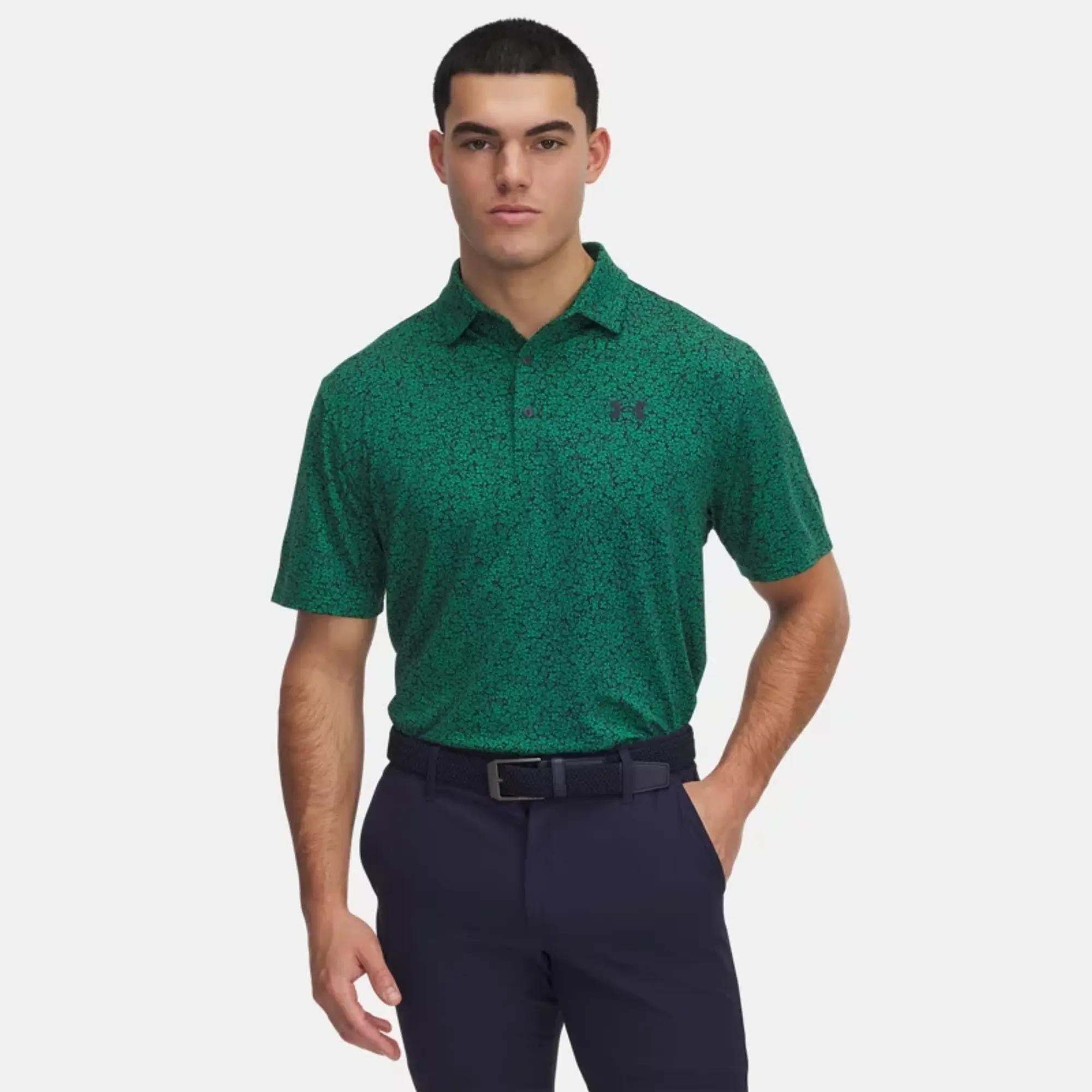 Men's  Under Armour  Playoff 3.0 Printed Polo Team Kelly Green / Midnight Navy 3XL