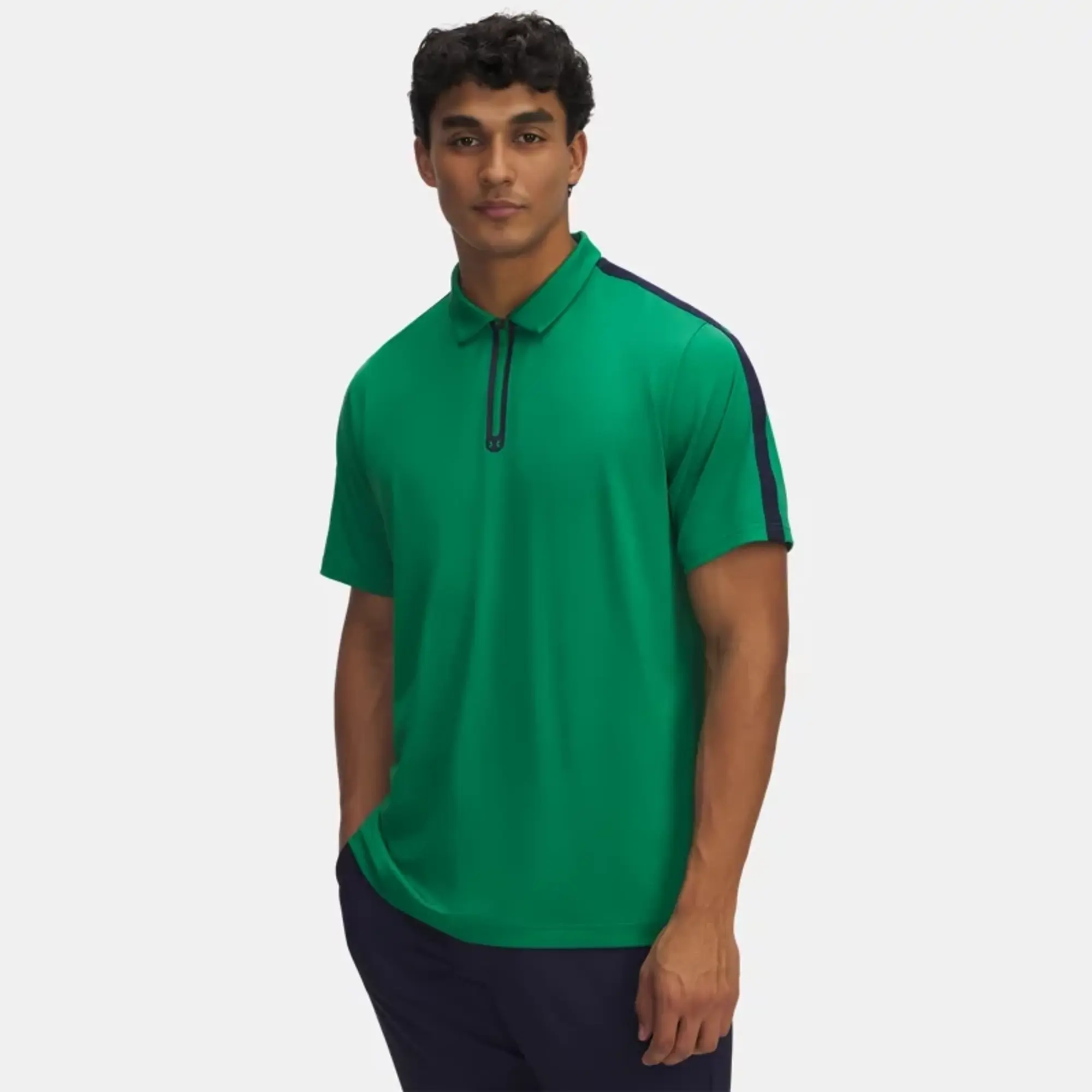 Men's  Under Armour  Drive Zip Polo Team Kelly Green / Midnight Navy / Team Kelly Green XXL