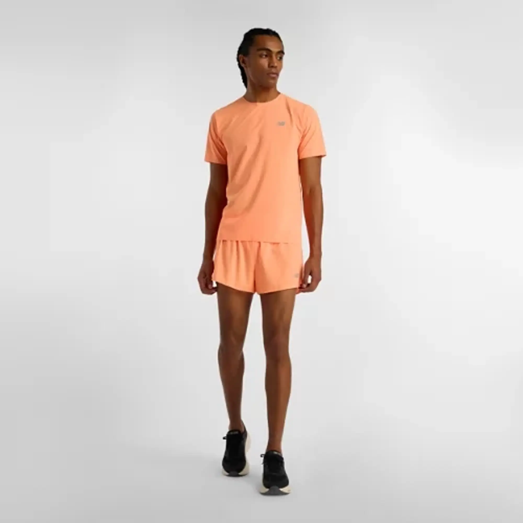 New Balance Men's RC Ultra Light Split Short 3 in Orange Nylon Woven
