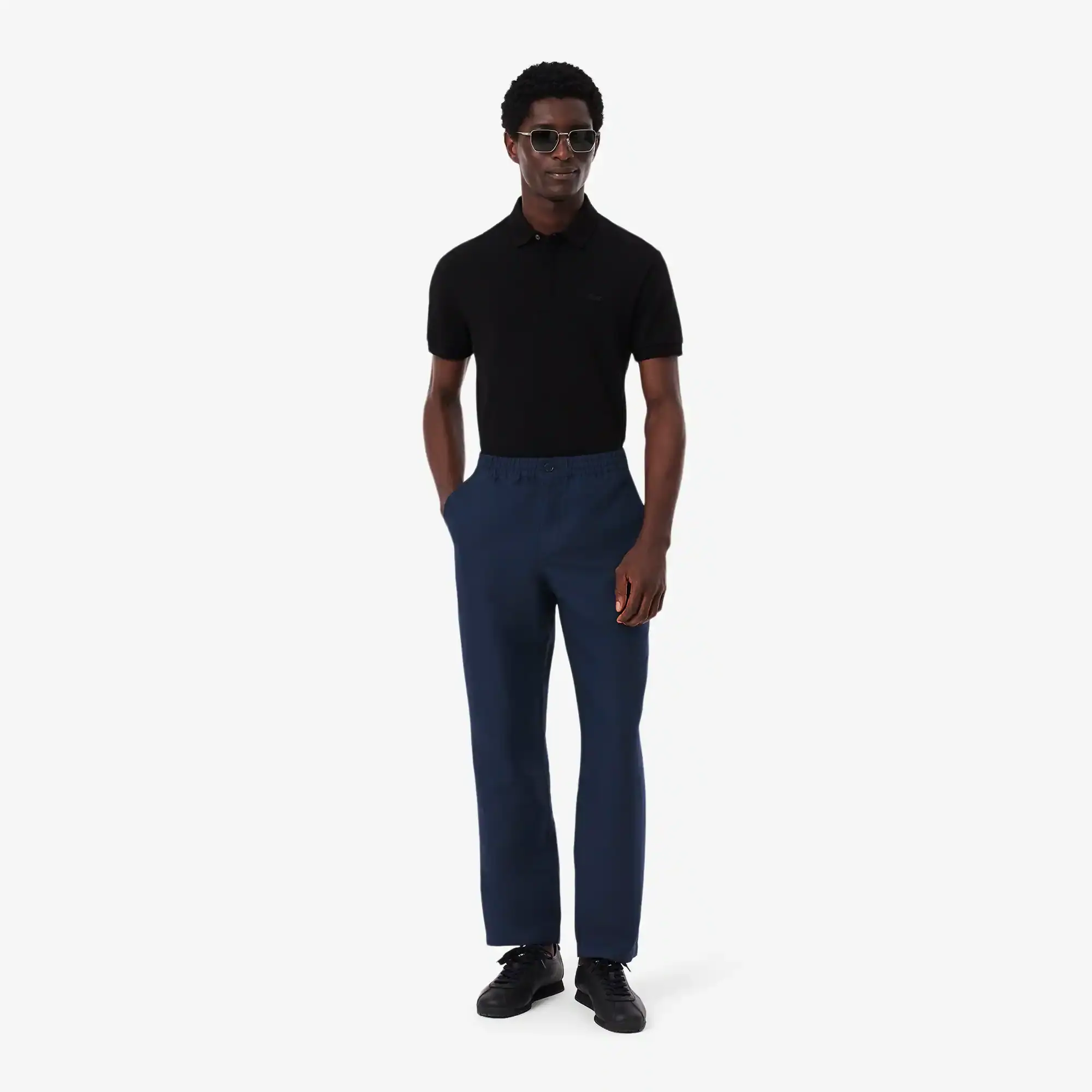 Lacoste Regular Fit Linen Twill Pants - Midnight Blue