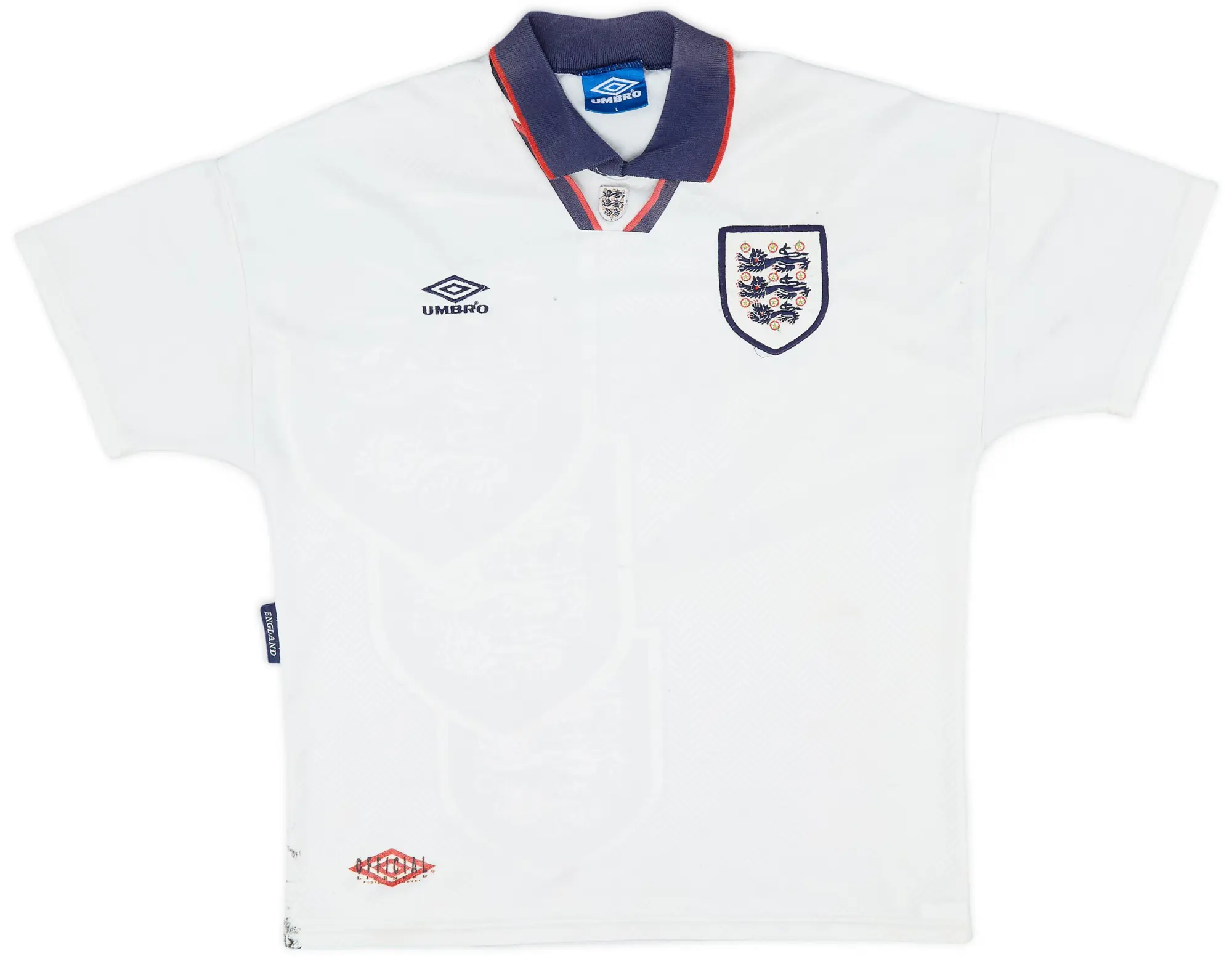 Umbro 1993-95 England Home Shirt - 4/10 - (L)