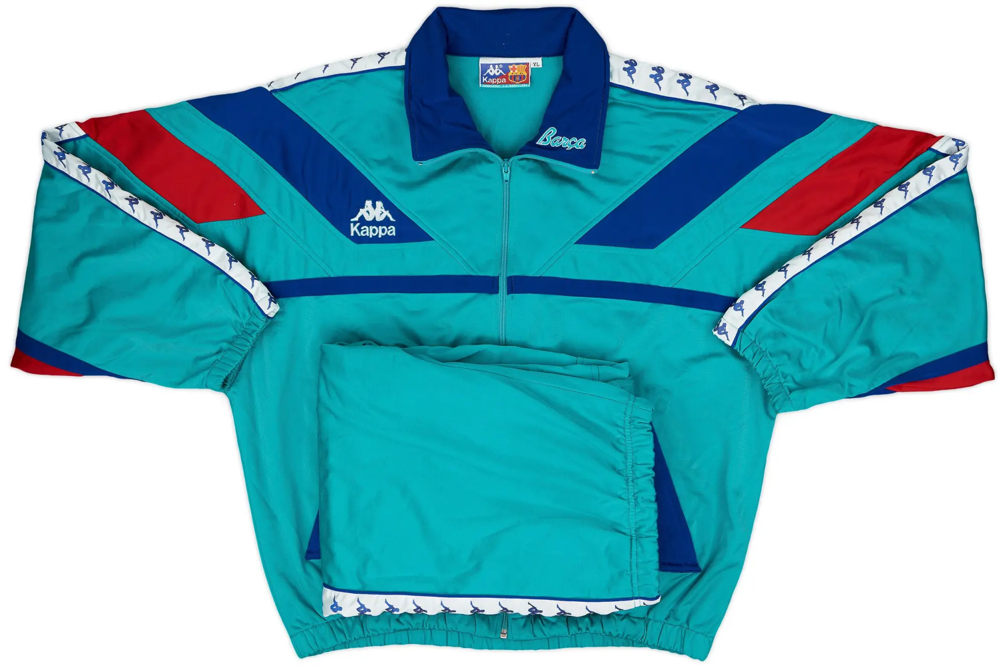 1992-95 Barcelona Kappa Tracksuit - 9/10 - (XL.Boys)
