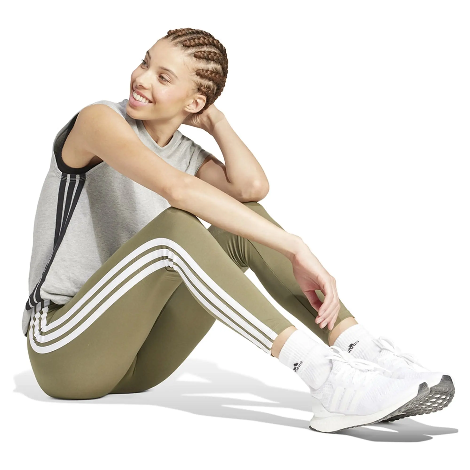 Adidas Essentials 3 Stripes Cotton Leggings