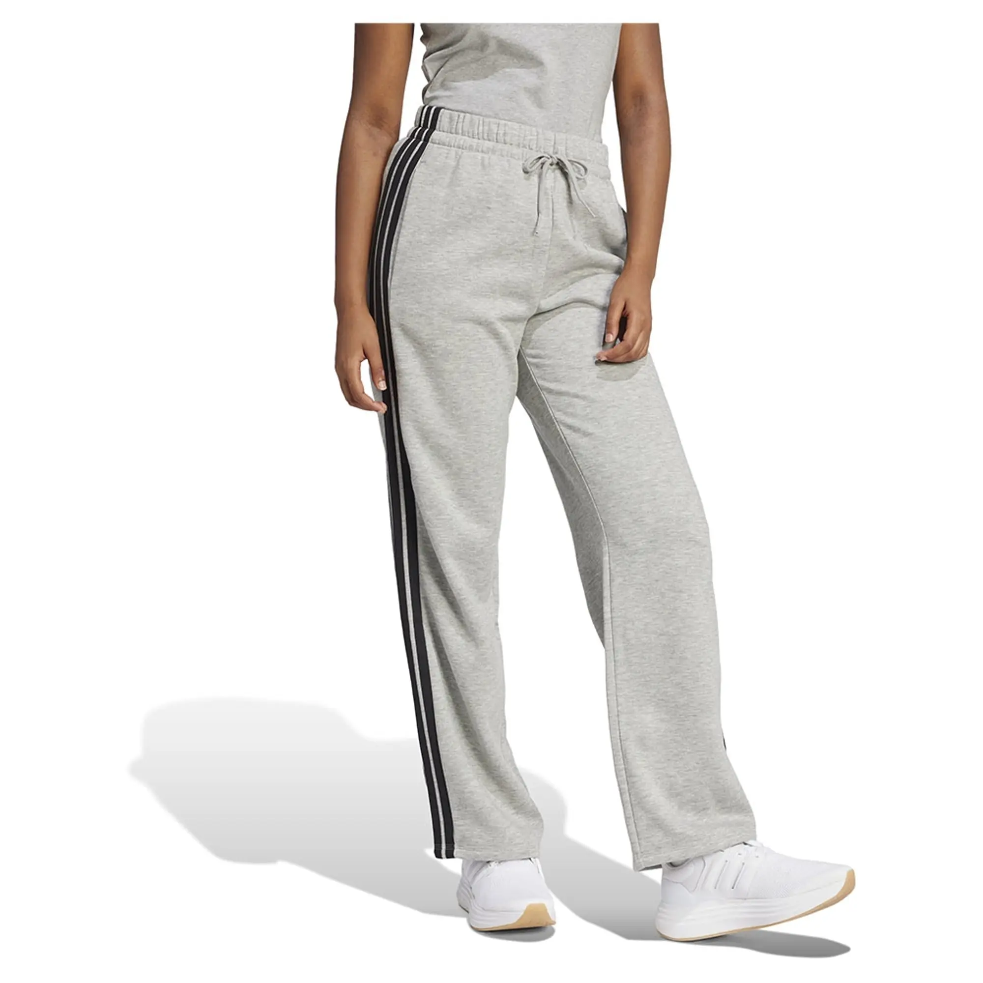 Adidas Essentials 3 Stripes Open Hem Fleece Joggers