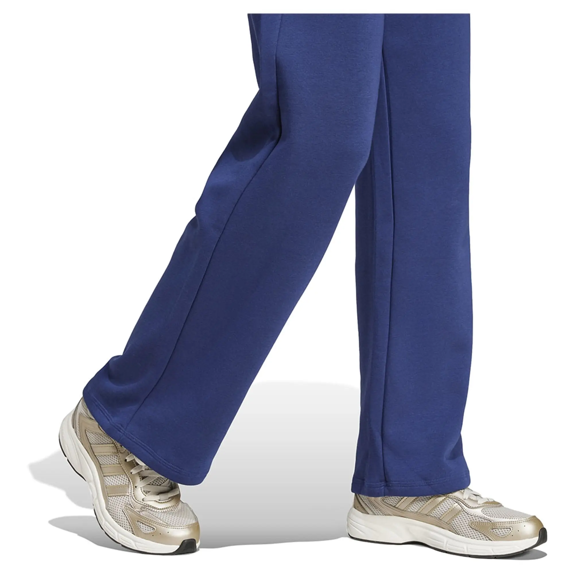 adidas Women's Essentials Small Logo Feel Cozy Open-Hem Joggers - Dark Blue/White -  Size: XS