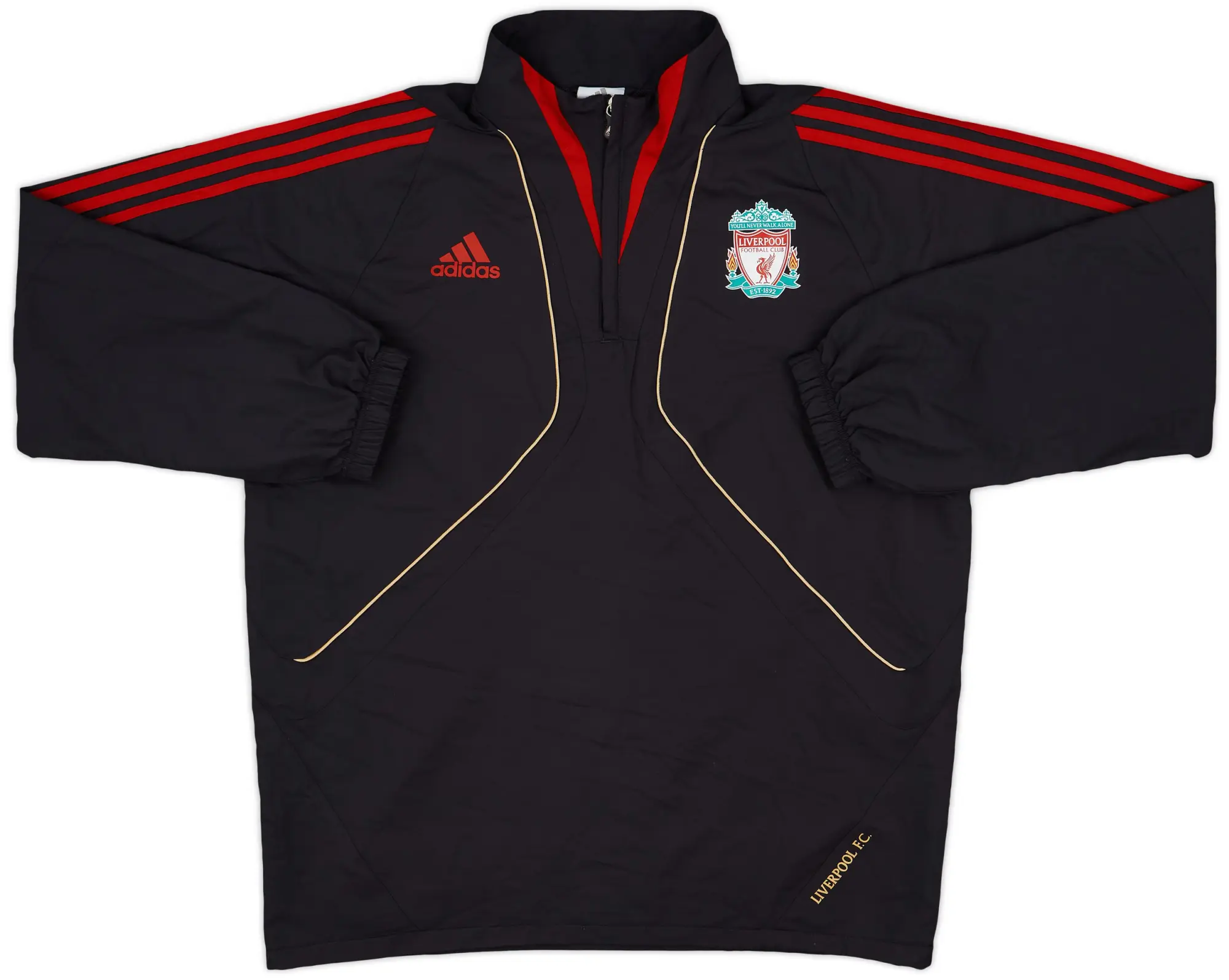2009-10 Liverpool adidas 1/4 Zip Drill Top - 10/10 - (L)