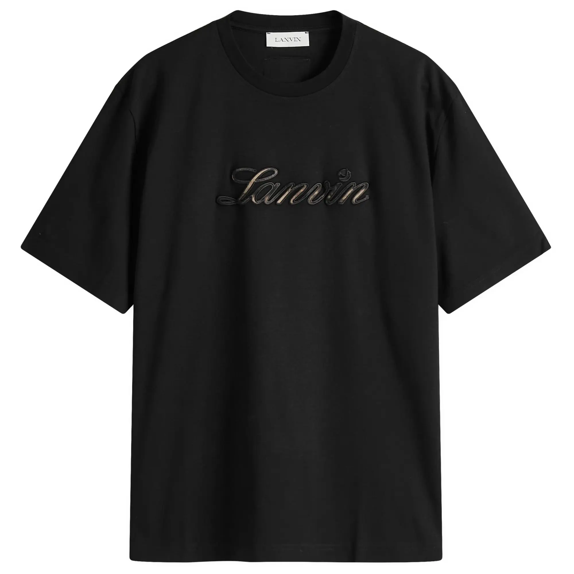 Lanvin Men's Denim Script Logo T-Shirt Black