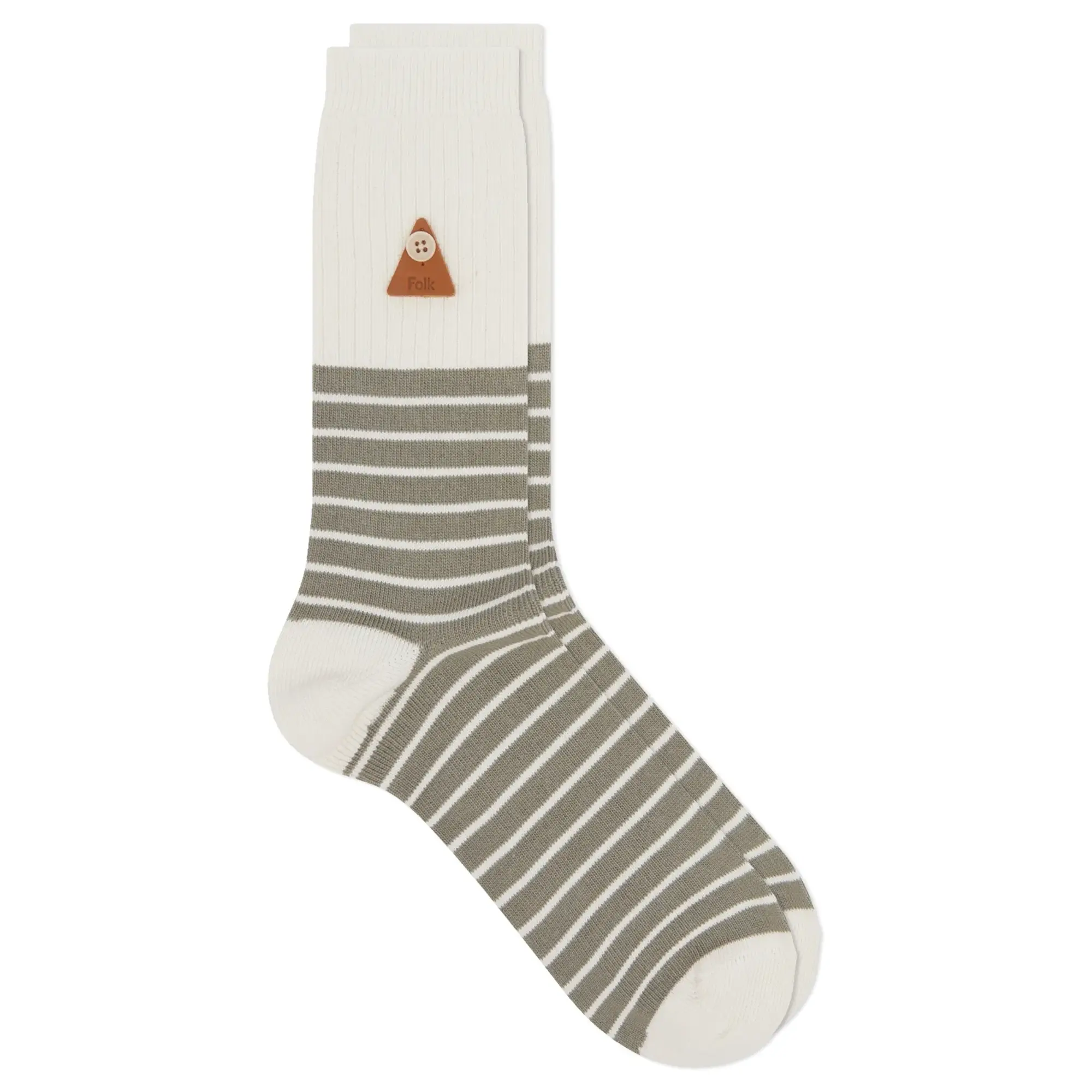 Folk Men's Stripe Socks Olive Stripe