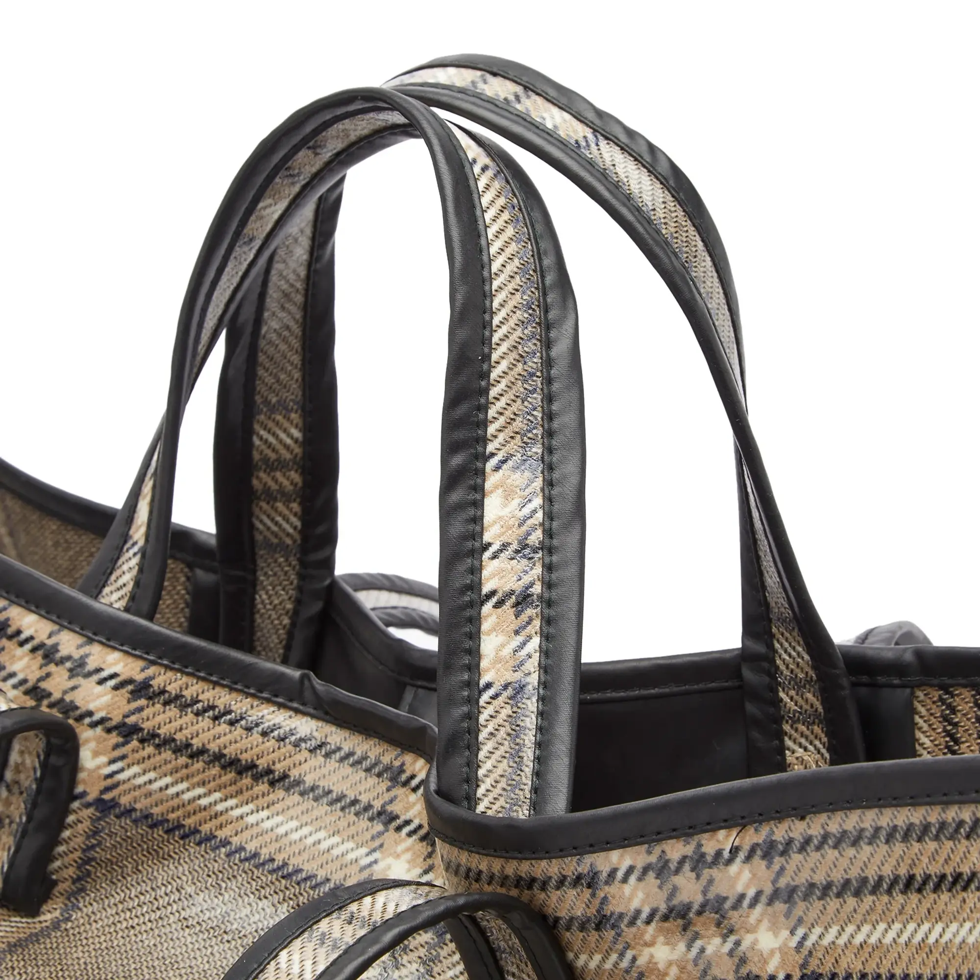 KASSL Editions Women's Lacquer Wool Tote Bag Check