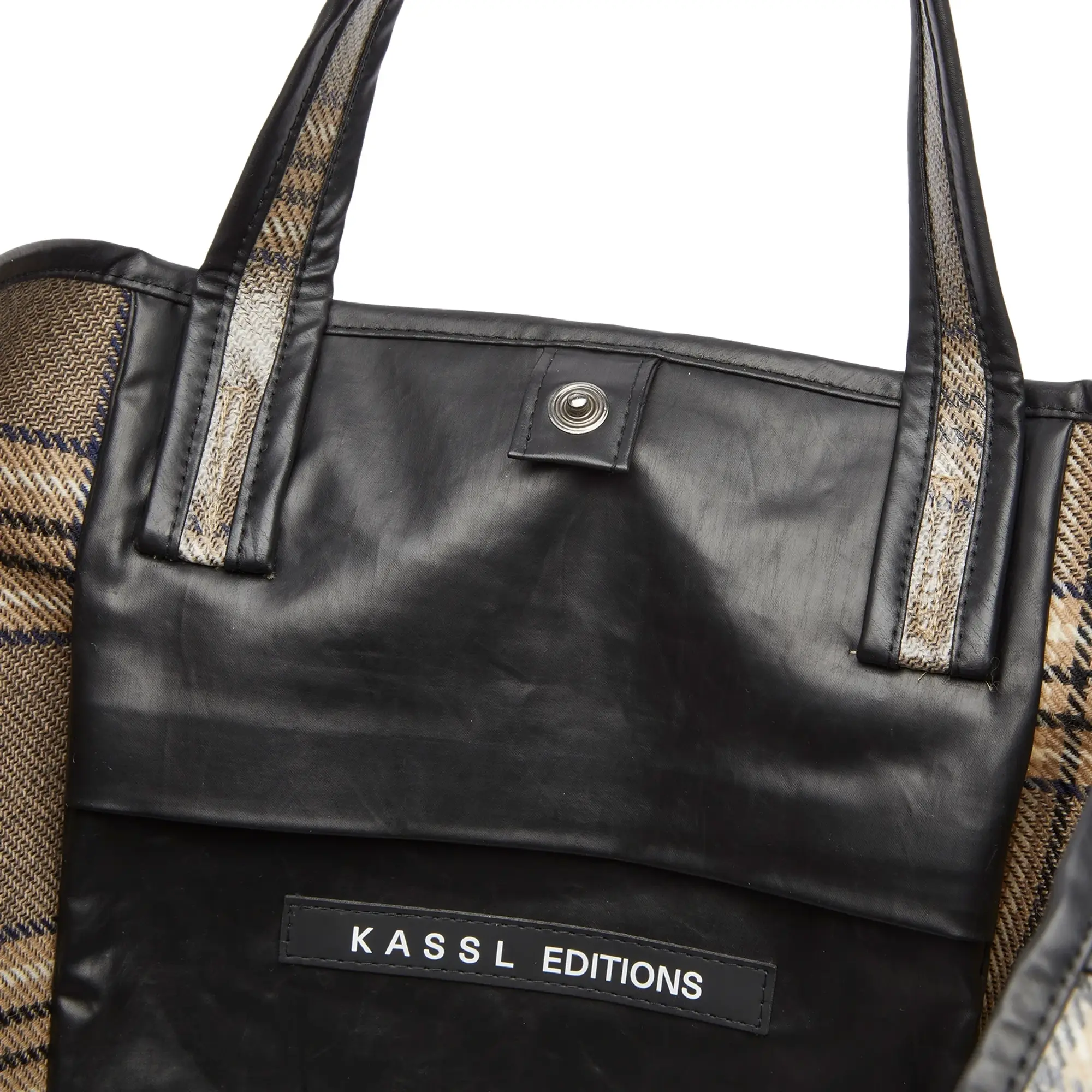 KASSL Editions Women's Lacquer Wool Tote Bag Check