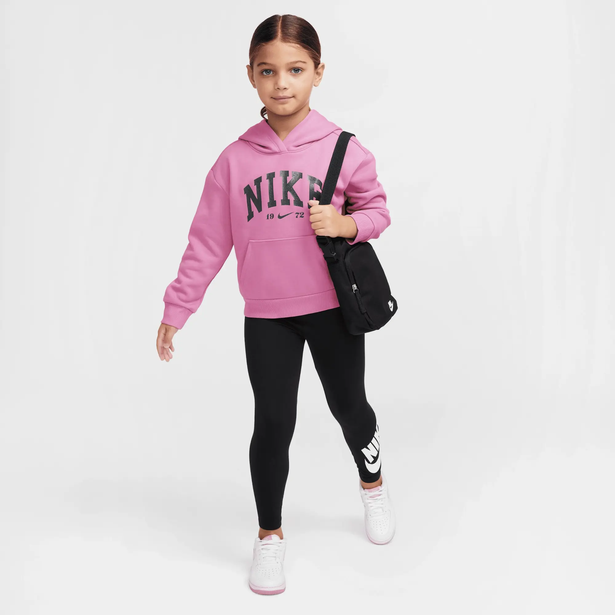 Nike Sportswear Club Younger Kids' High-Rise Leggings - Black - Cotton