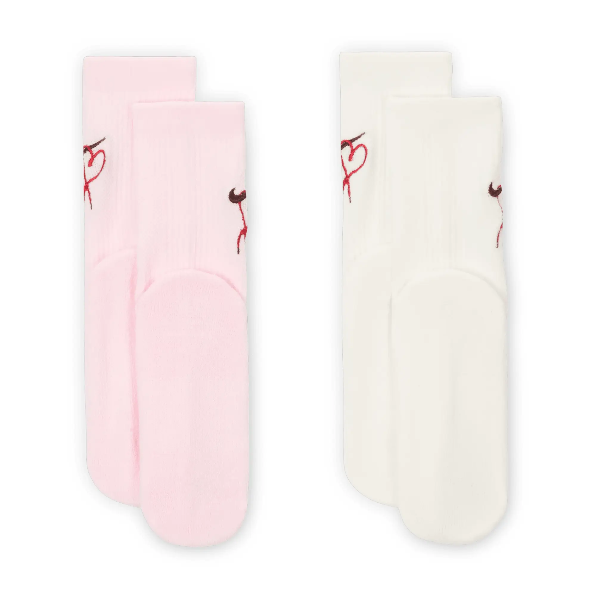 Nike Dri-FIT Younger Kids' V-Day Cushioned Crew Socks (2 Pairs) - Pink