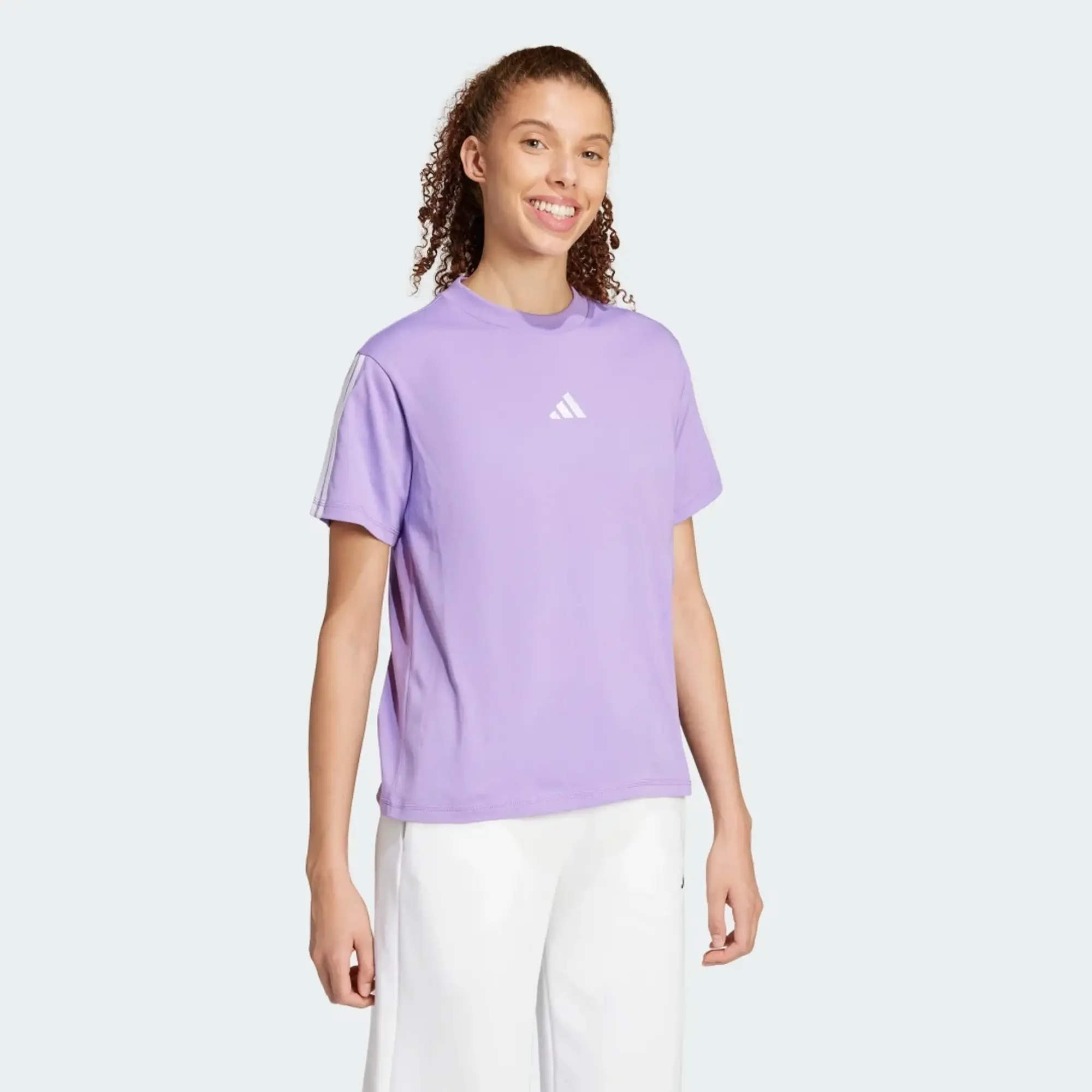 Adidas Essentials 3 Stripes Cotton Short Sleeve T-shirt