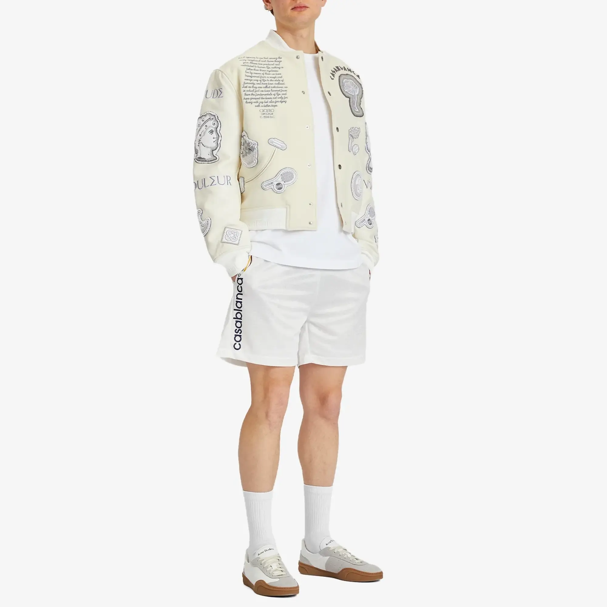 Casablanca Men's Football Shorts Off-White