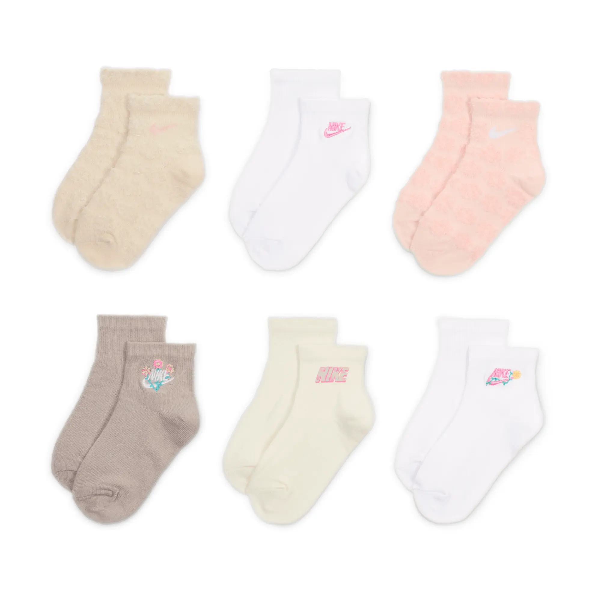 Nike Flow-Ral Younger Kids' Ankle Socks (6 Pairs) - Brown