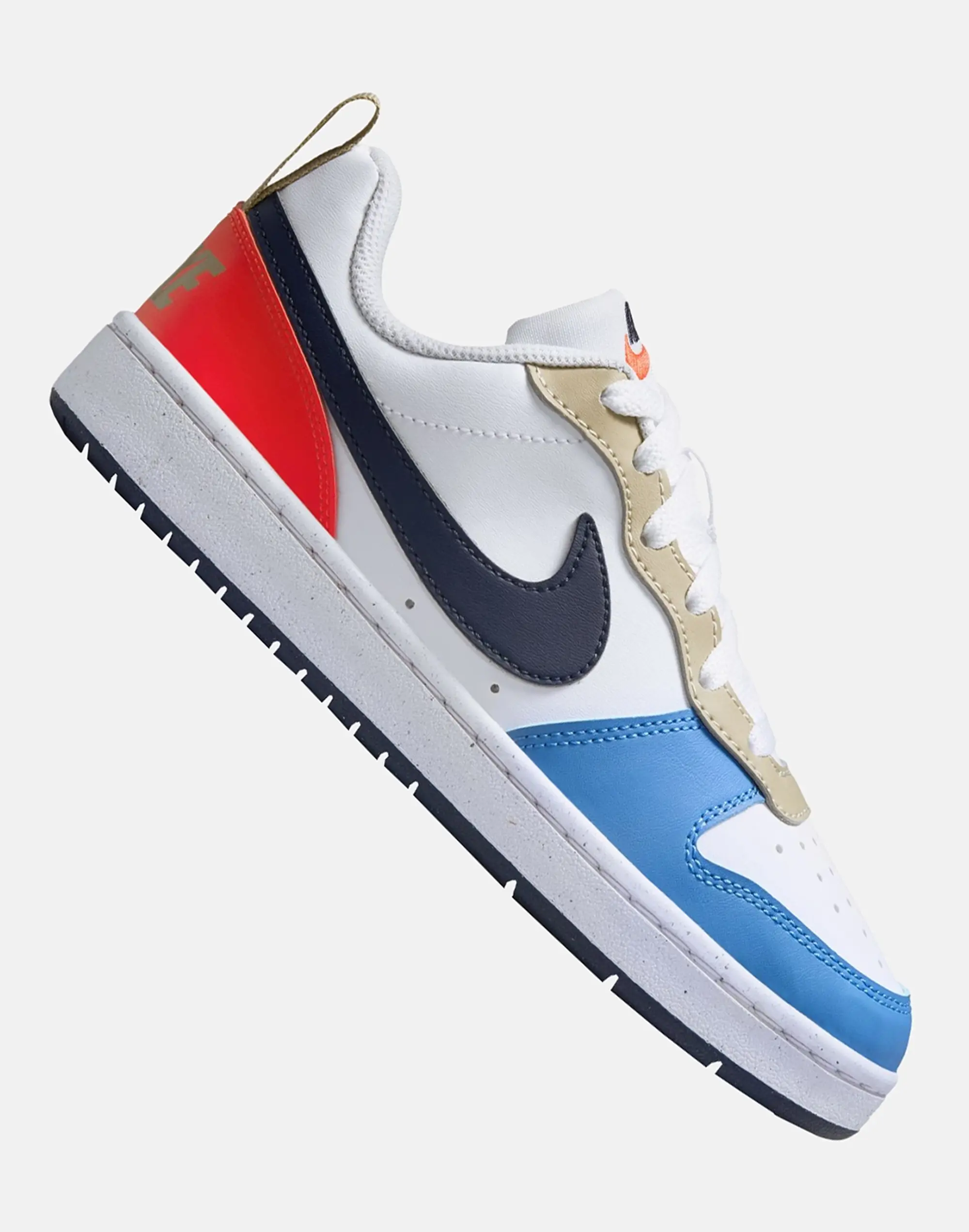 Nike Older Kids Court Borough Low Recraft Trainers in White/Blue