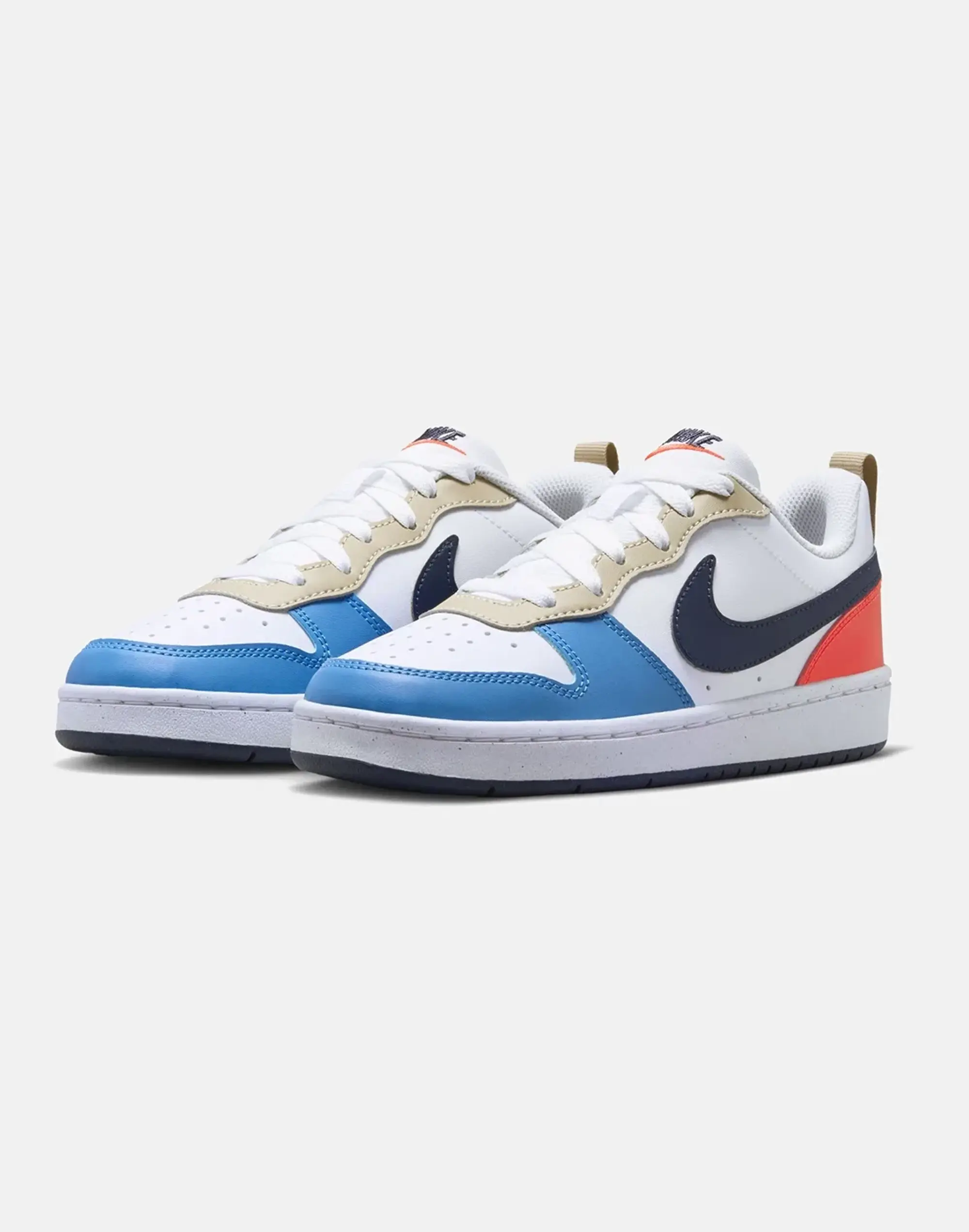 Nike Older Kids Court Borough Low Recraft Trainers in White/Blue
