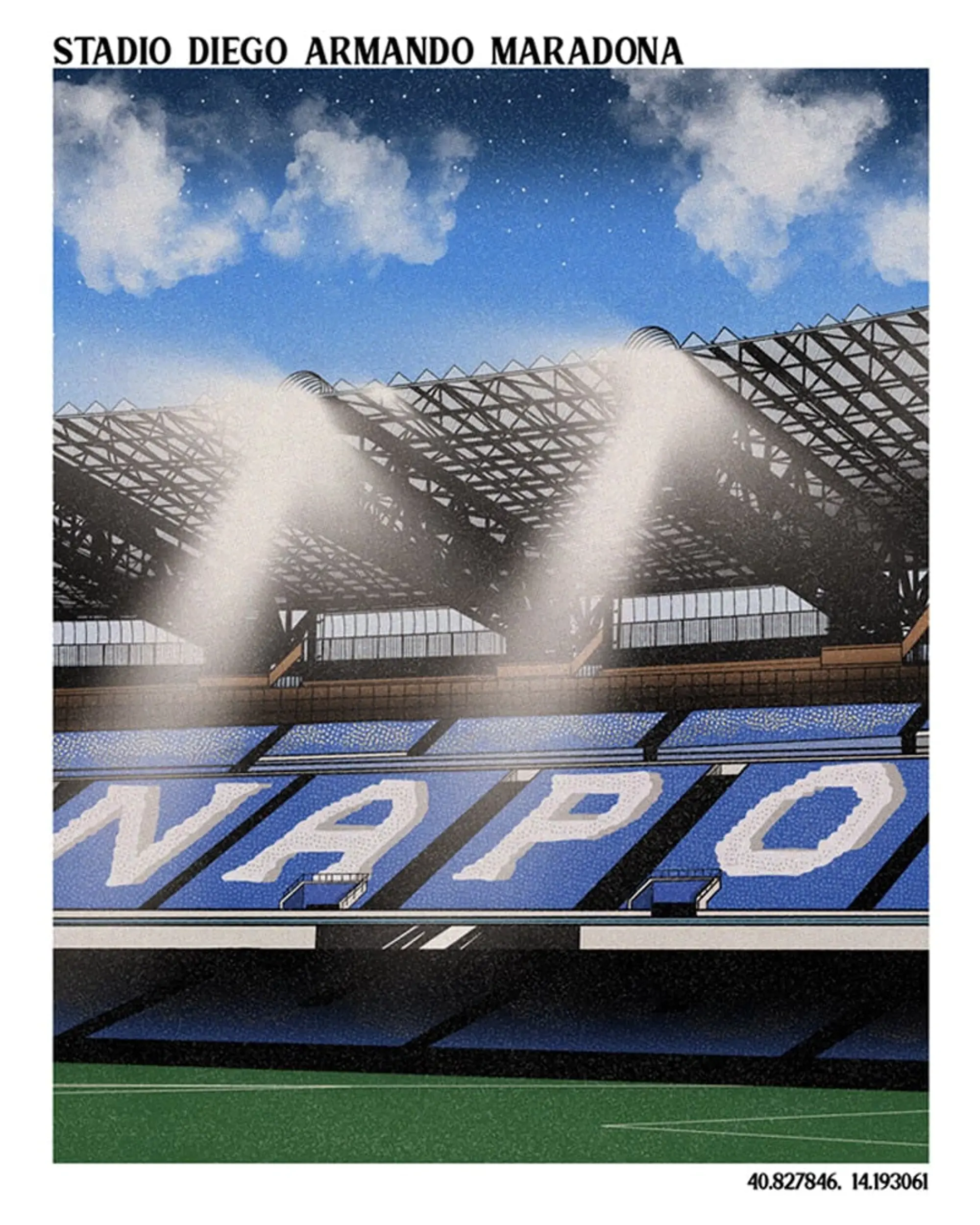 Classic Football Shirts Stadio Diego Armando Maradona A3 Print/Poster