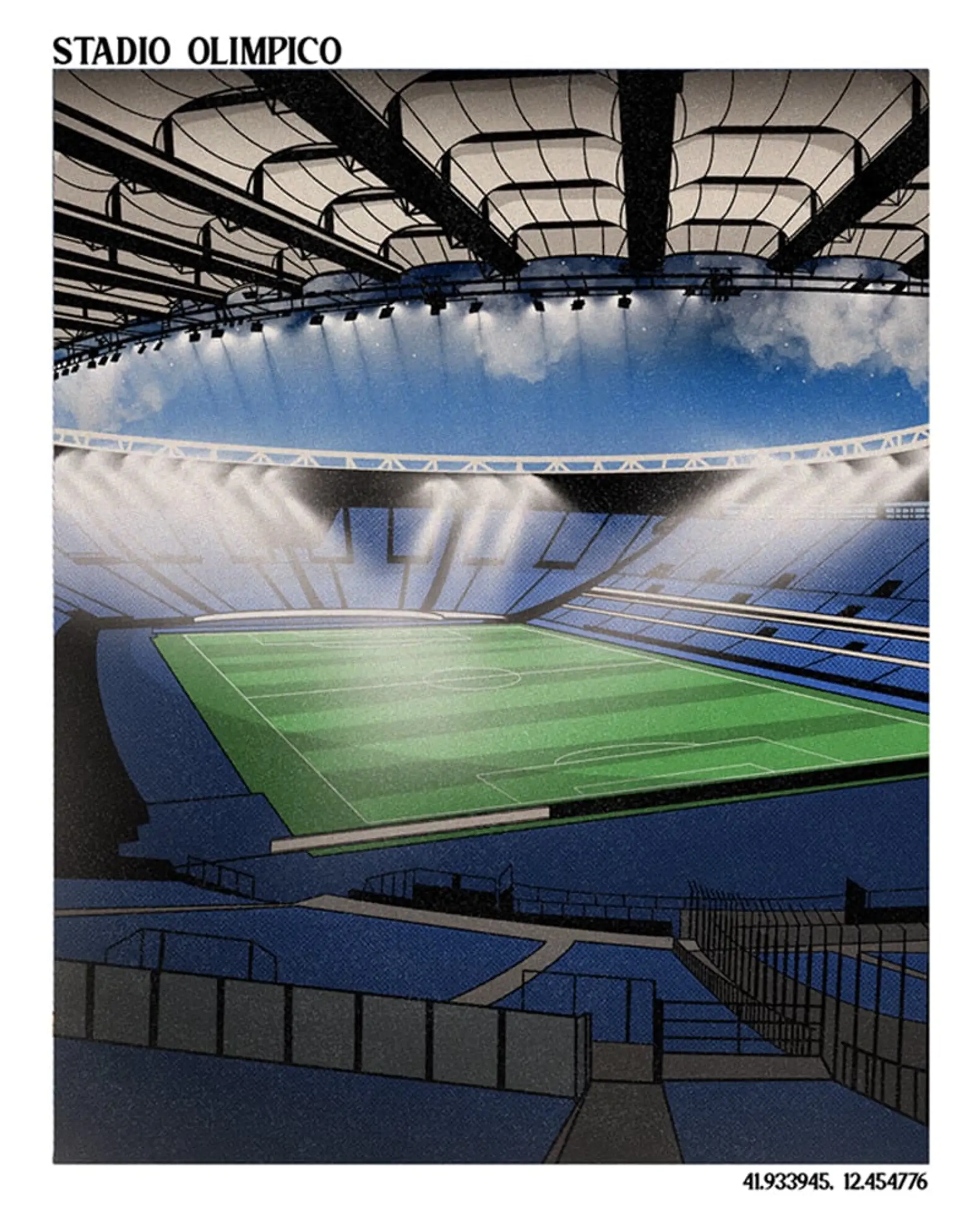 Classic Football Shirts Stadio Olimpico A3 Print/Poster