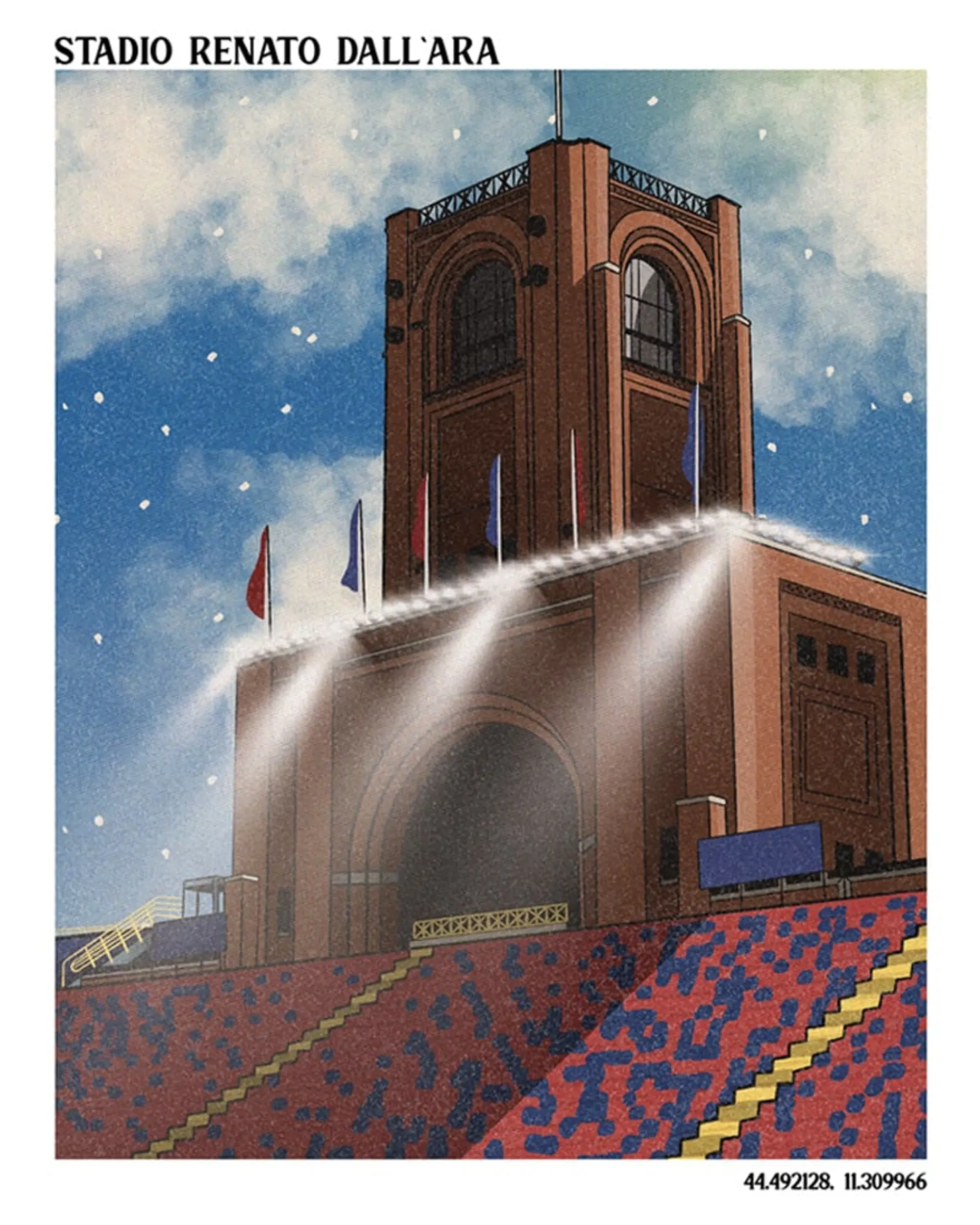Classic Football Shirts Stadio Renato Dall'Ara A3 Print/Poster