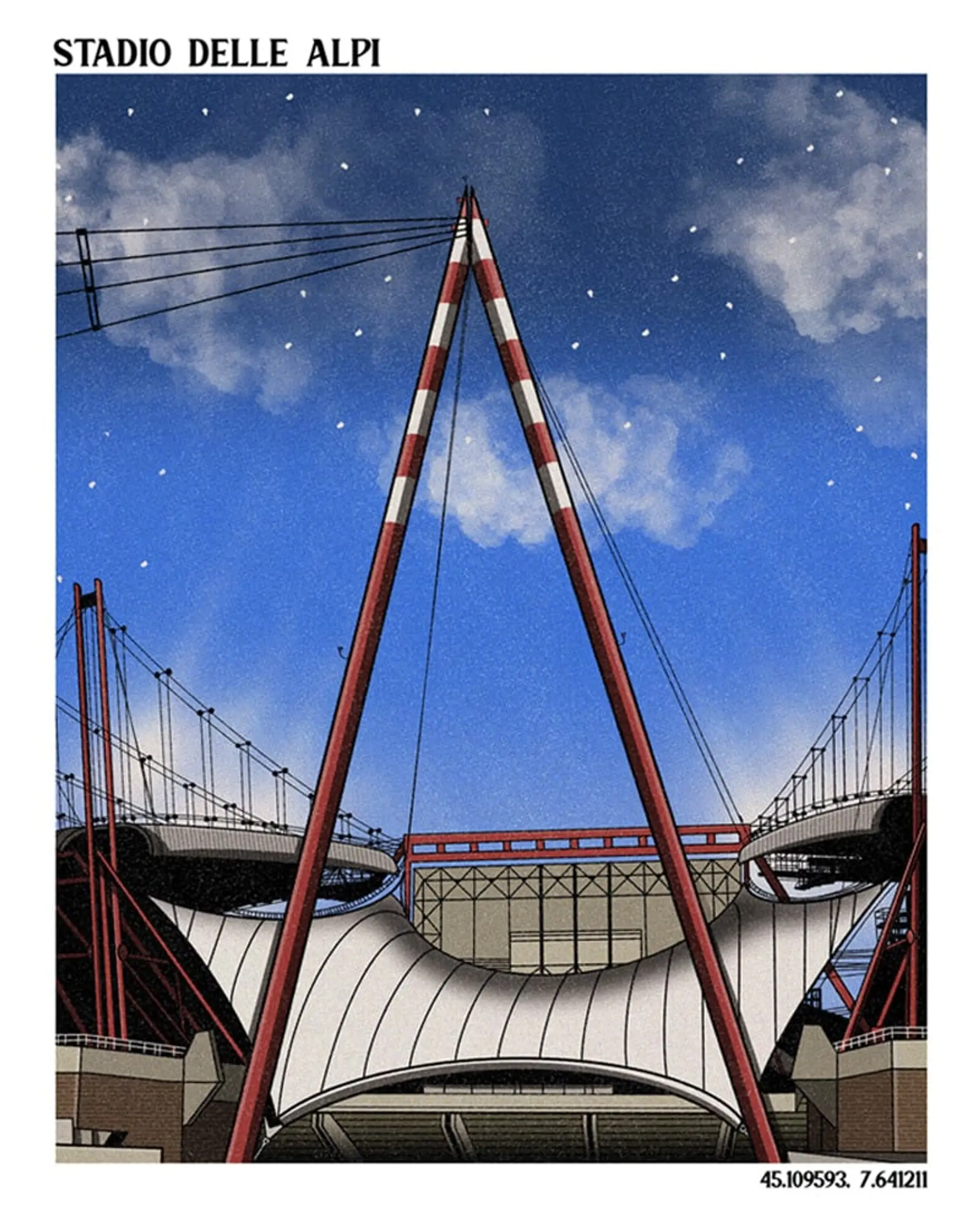 Classic Football Shirts Stadio Delle Alpi A3 Print/Poster