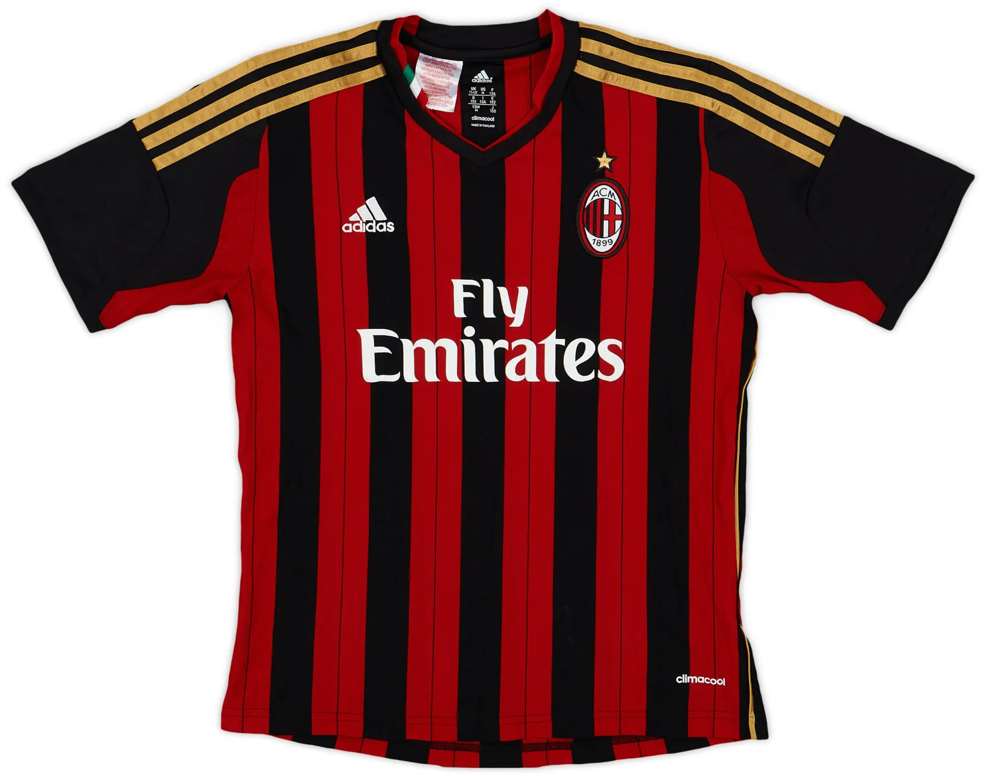 adidas 2013-14 AC Milan Home Shirt - 7/10 - (M.Boys)