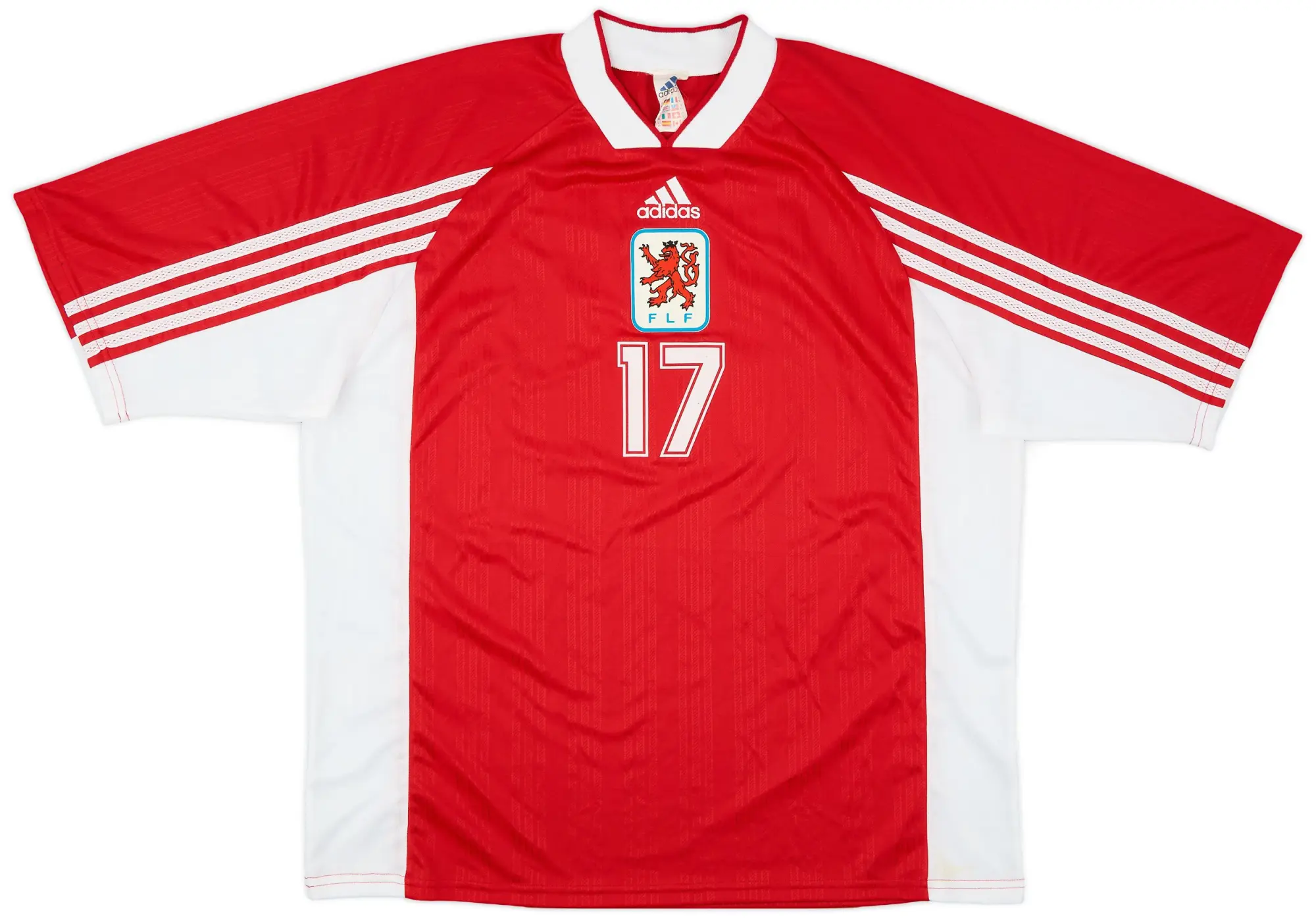 adidas 1998-99 Luxembourg Match Worn Home Shirt #17 (Holtz)