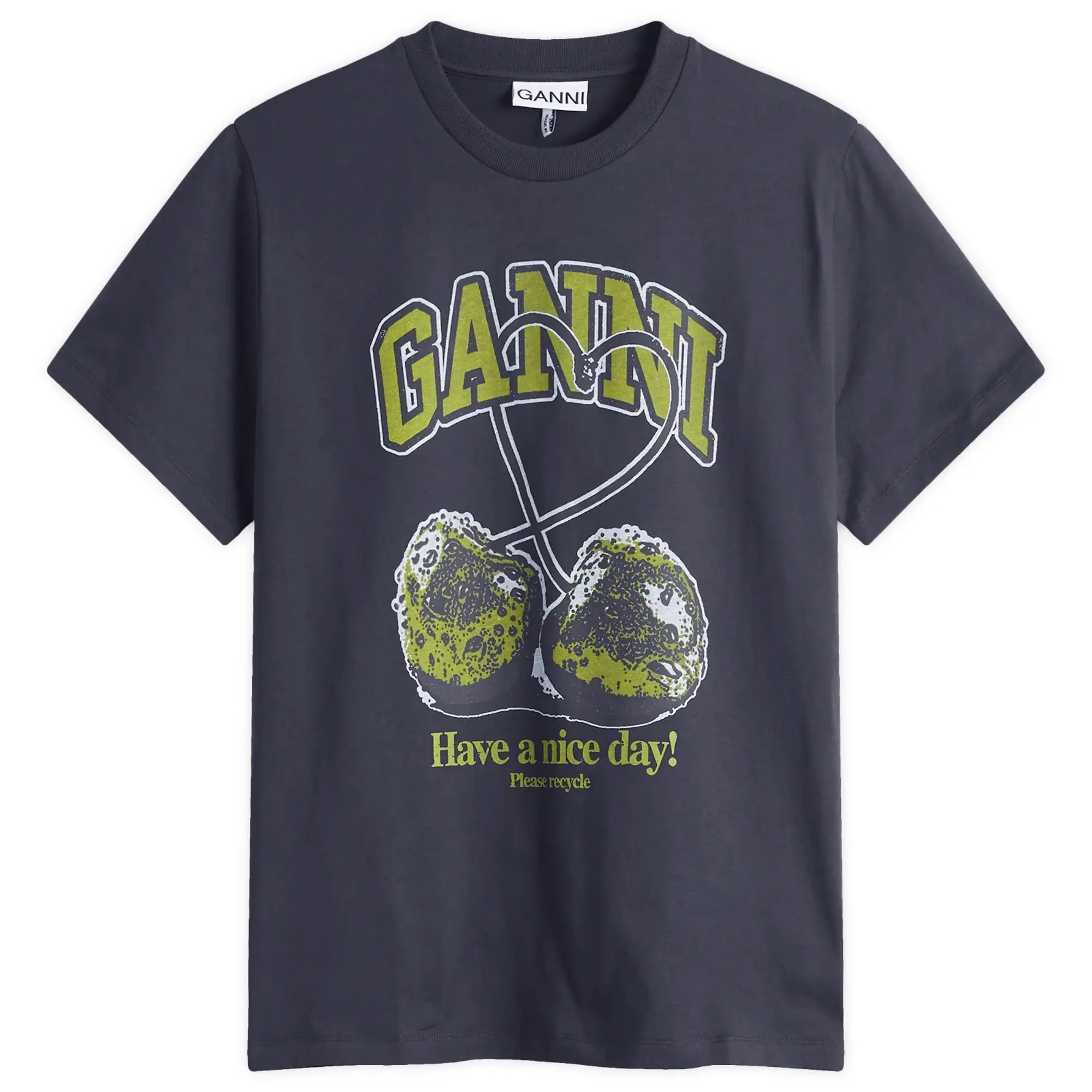 GANNI Women's Cherry Relaxed T-Shirt Phantom