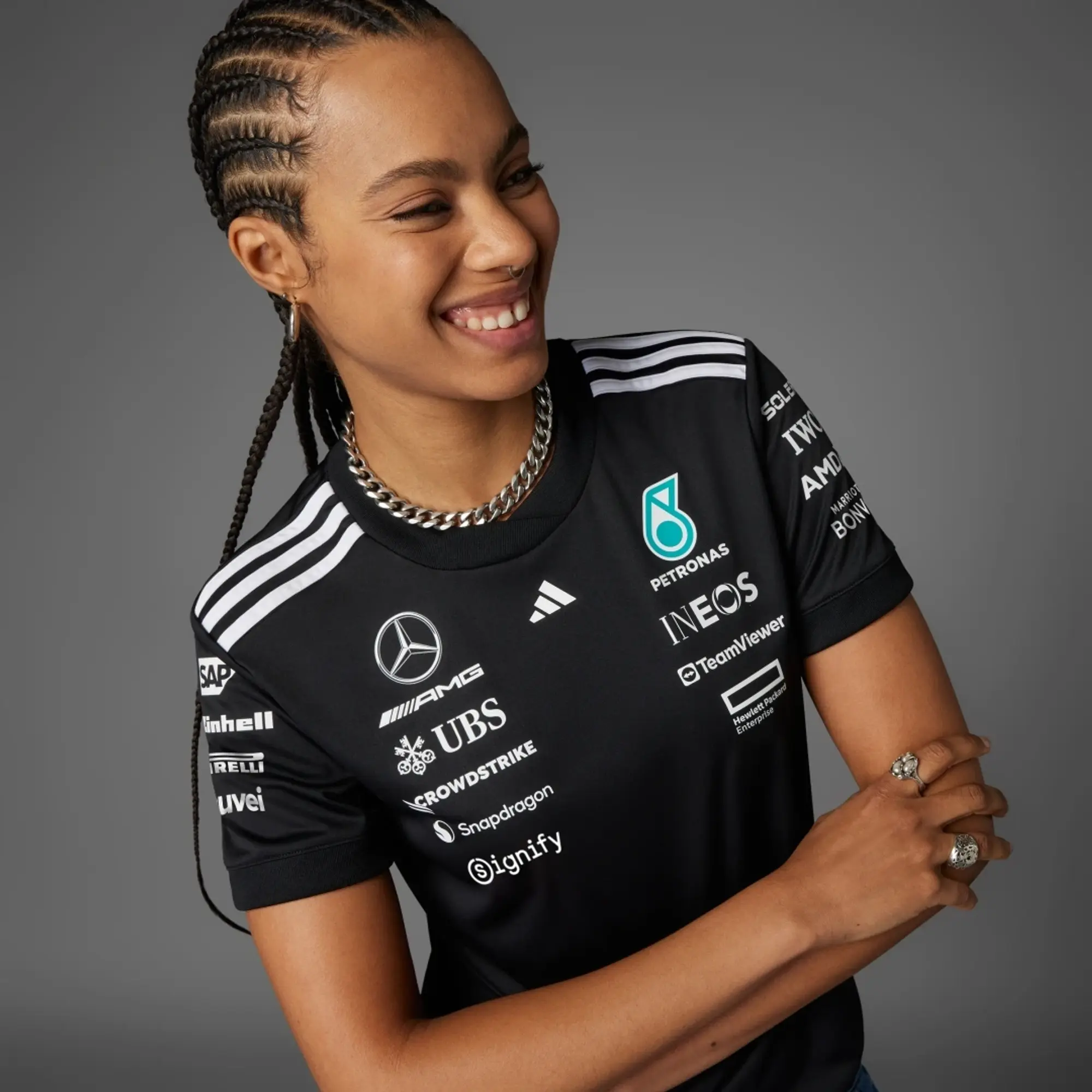 Adidas Performance Mercedes Formula One Jersey In Black