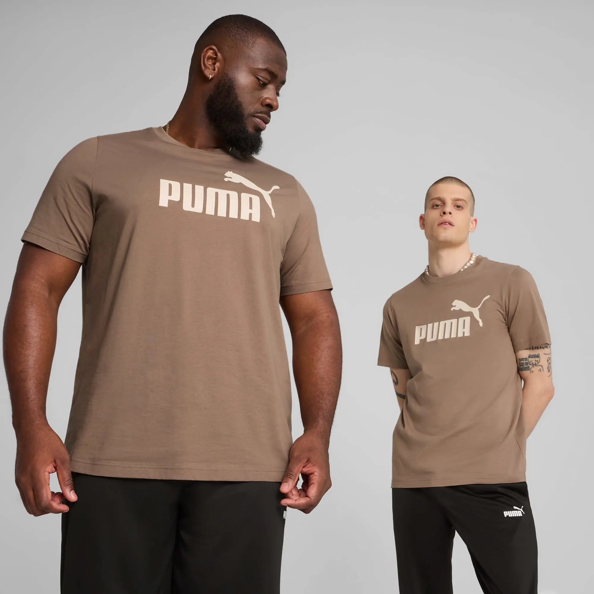 PUMA Ess No. 1 Logo T-Shirt Men, Totally Taupe