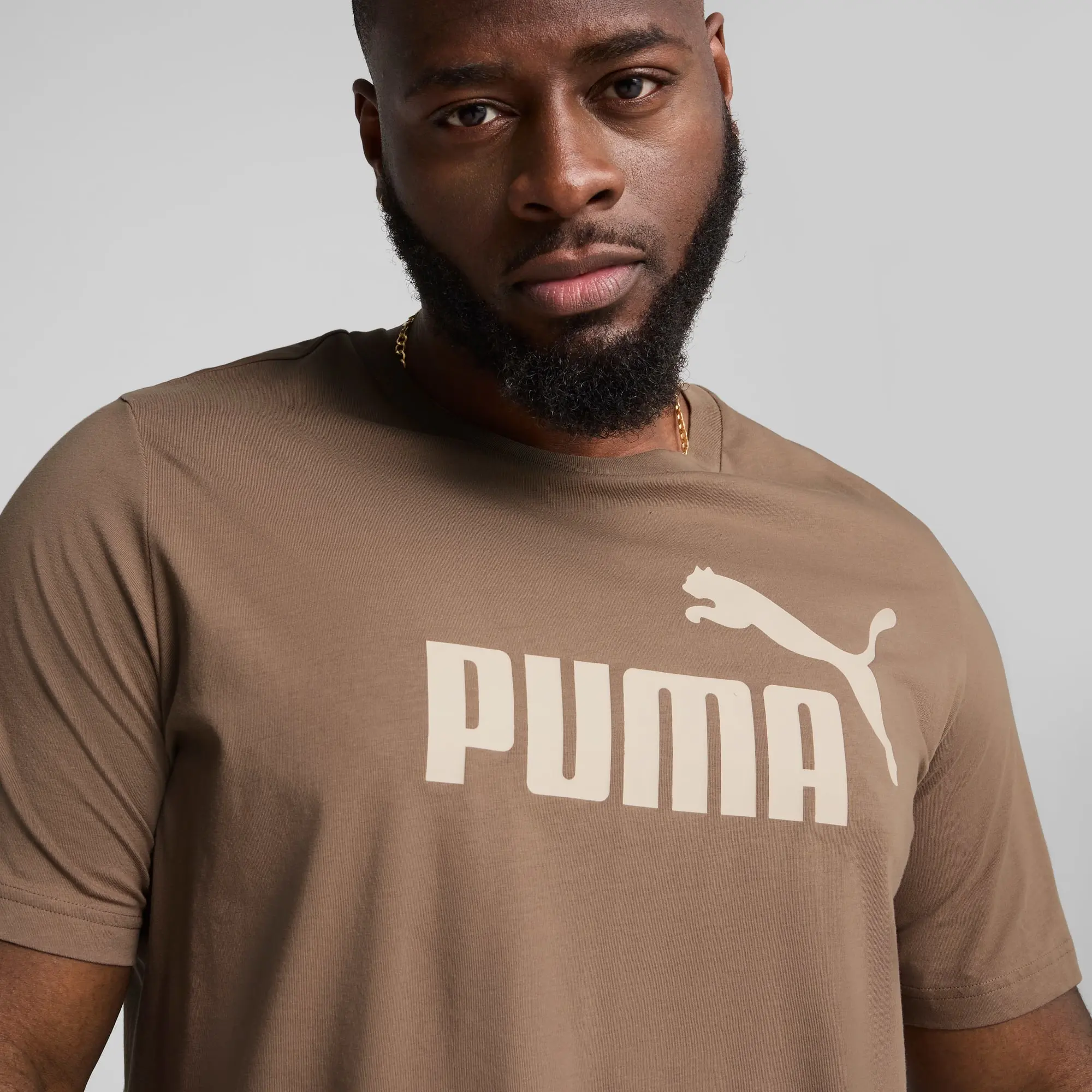 PUMA Ess No. 1 Logo T-Shirt Men, Totally Taupe
