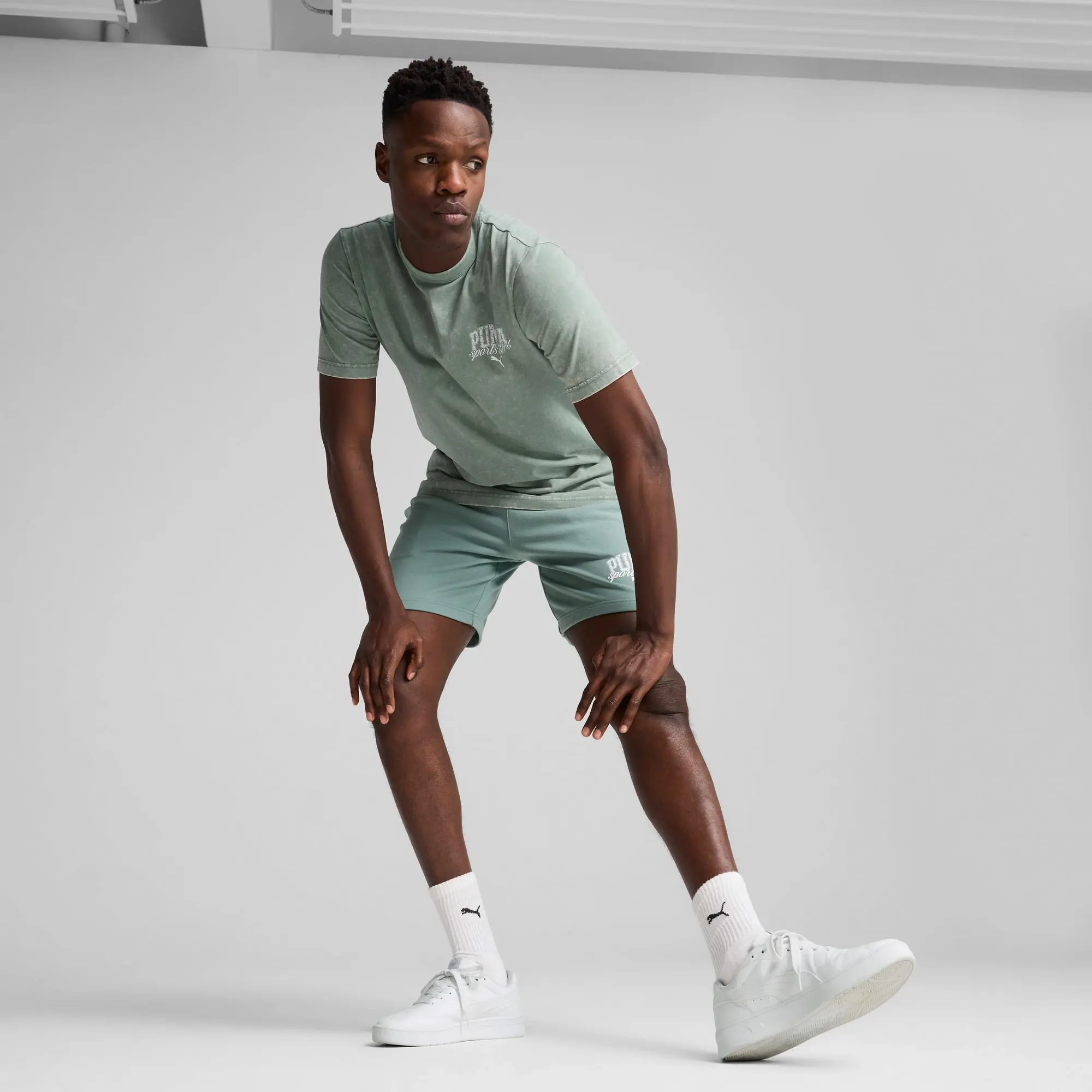 PUMA Class Washed T-Shirt Men, Green Moon