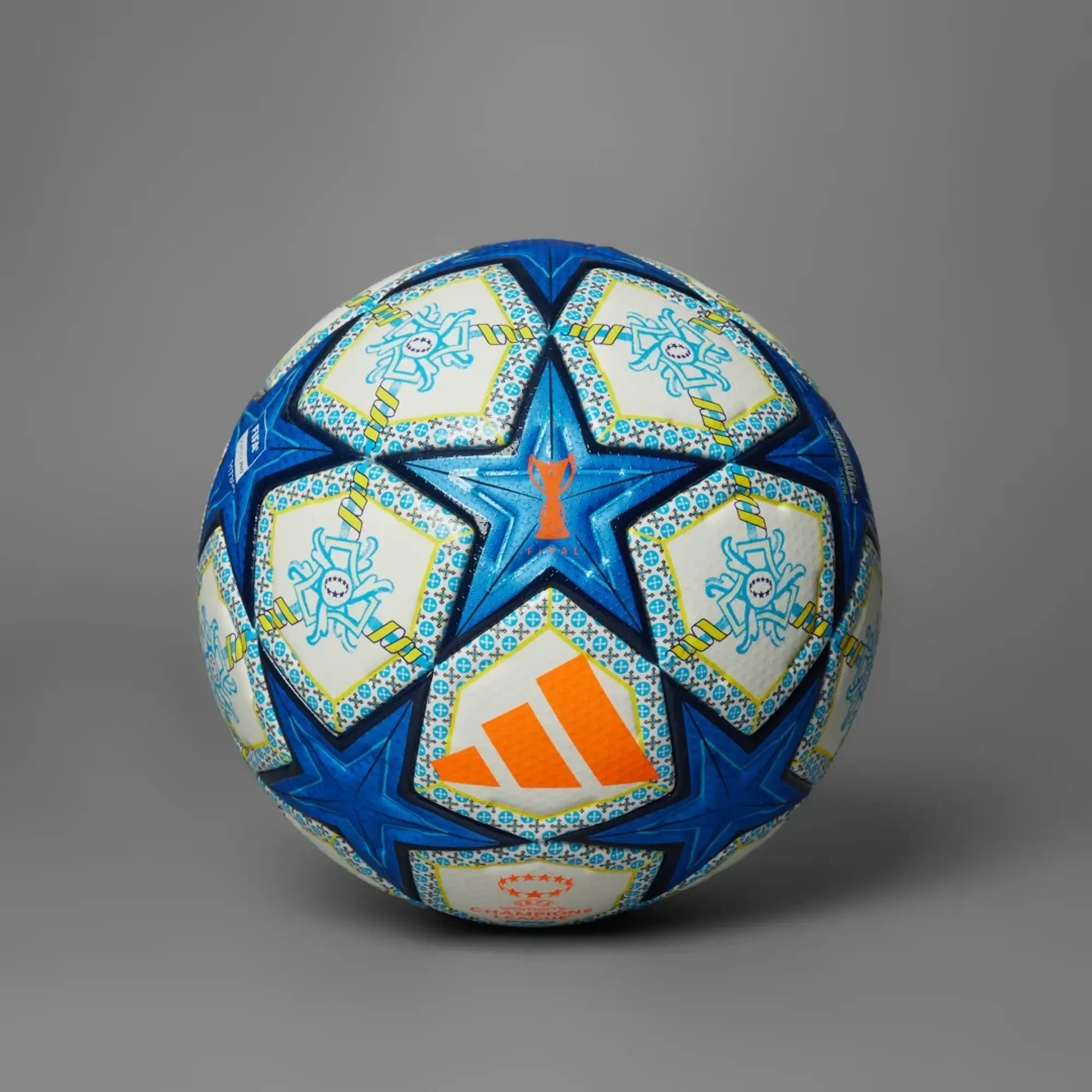 Adidas Football Women Champions League Final 2024/25 Lisbon Pro Match Ball - ['White', 'Orange', 'Blue']